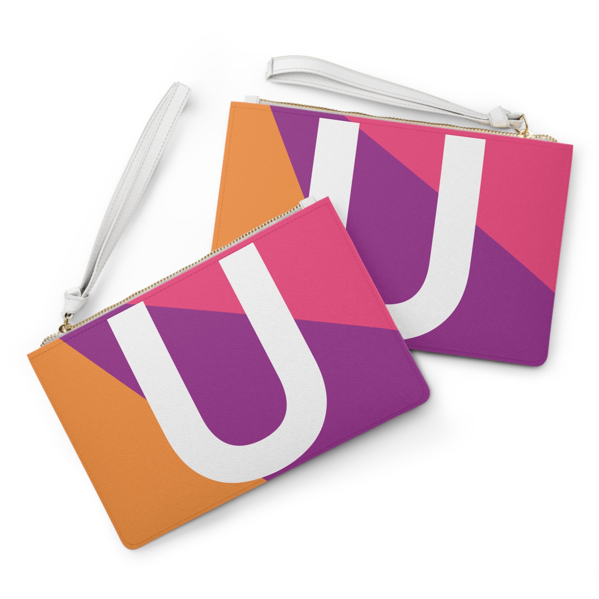 Monogram 'U' Colorblock Clutch Bag — Bold Geometric Wristlet for Everyday & Gifts