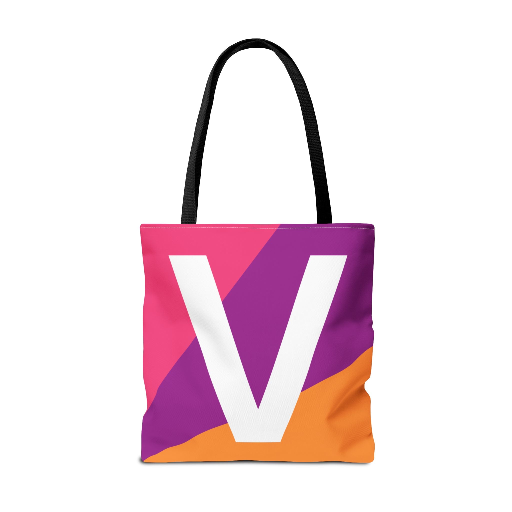Monogram 'V' Colorblock Tote Bag — Personalized Initial V Shoulder Tote