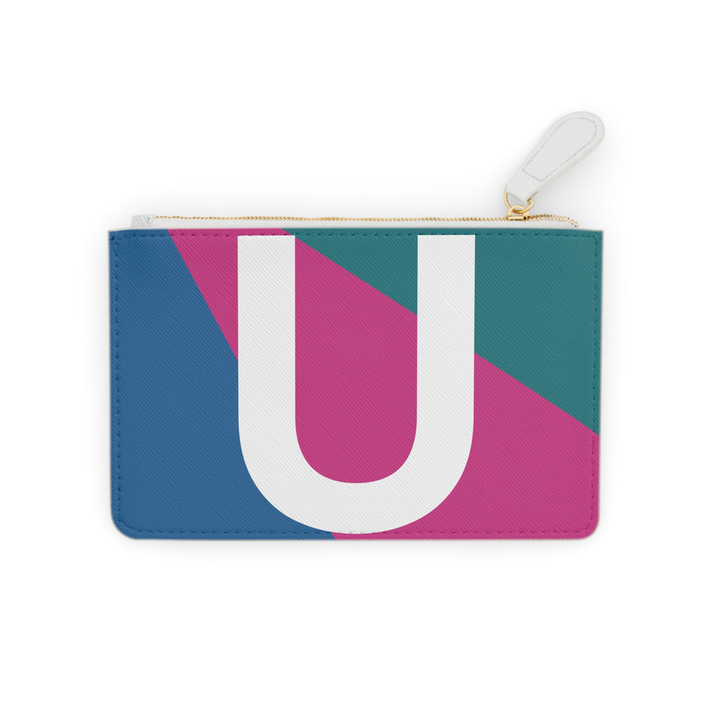 Initial U Mini Clutch — Colorblock Monogram Wristlet Wallet