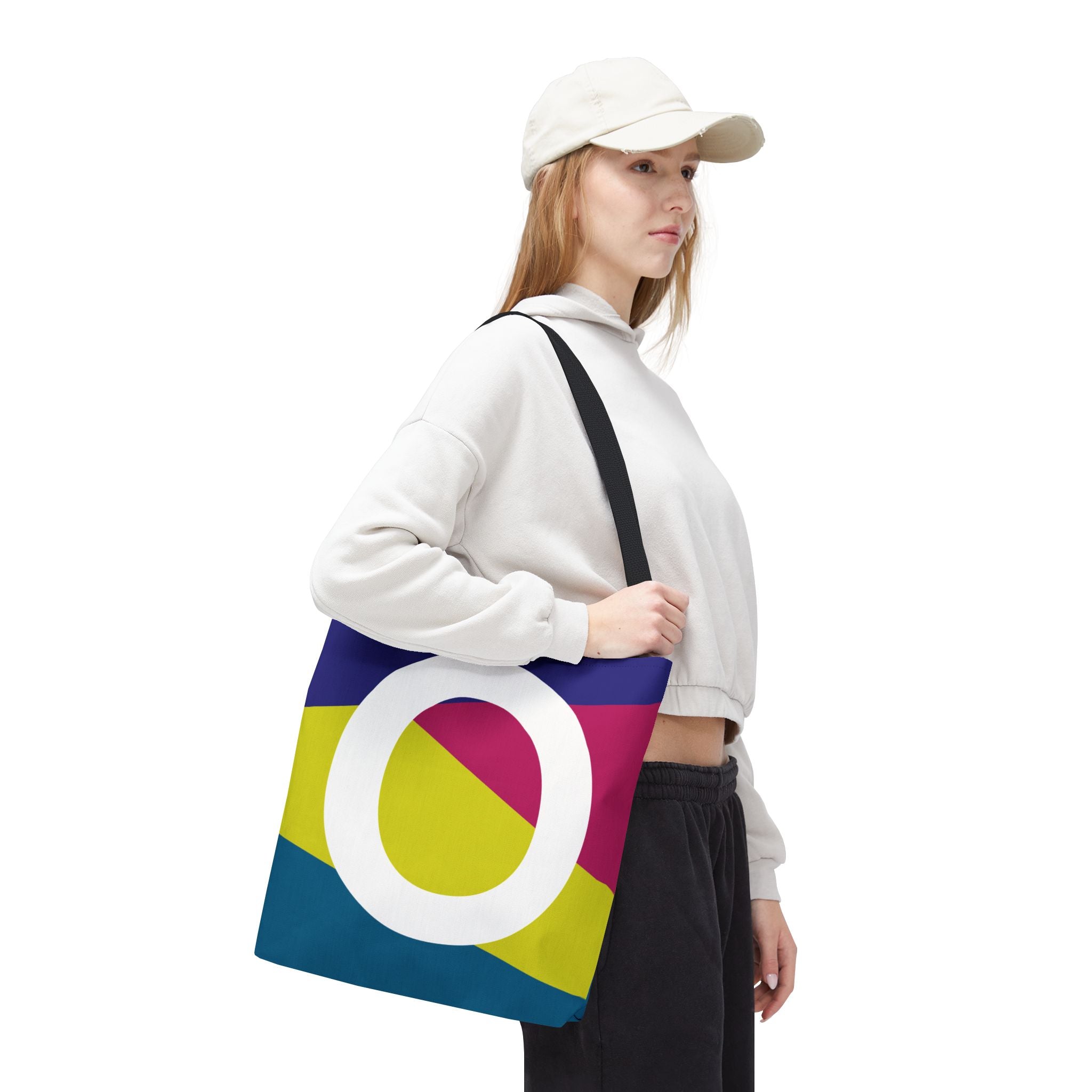 Monogram 'O' Colorblock Tote Bag — Personalized Initial O Shoulder Tote