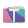 Monogram 'T' Colorblock Clutch Bag — Bold Geometric Wristlet for Everyday & Gifts