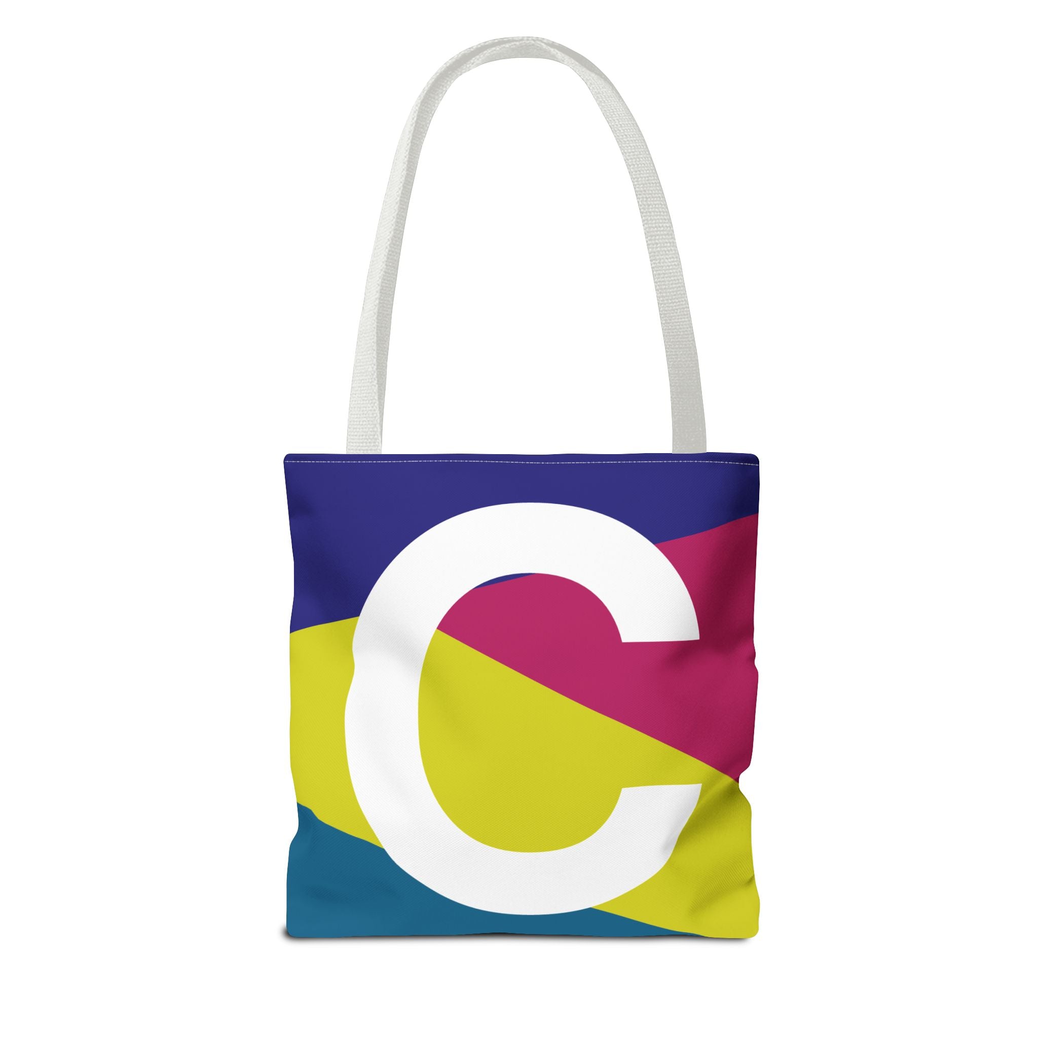 Monogram 'C' Colorblock Tote Bag — Personalized Initial C Shoulder Tote