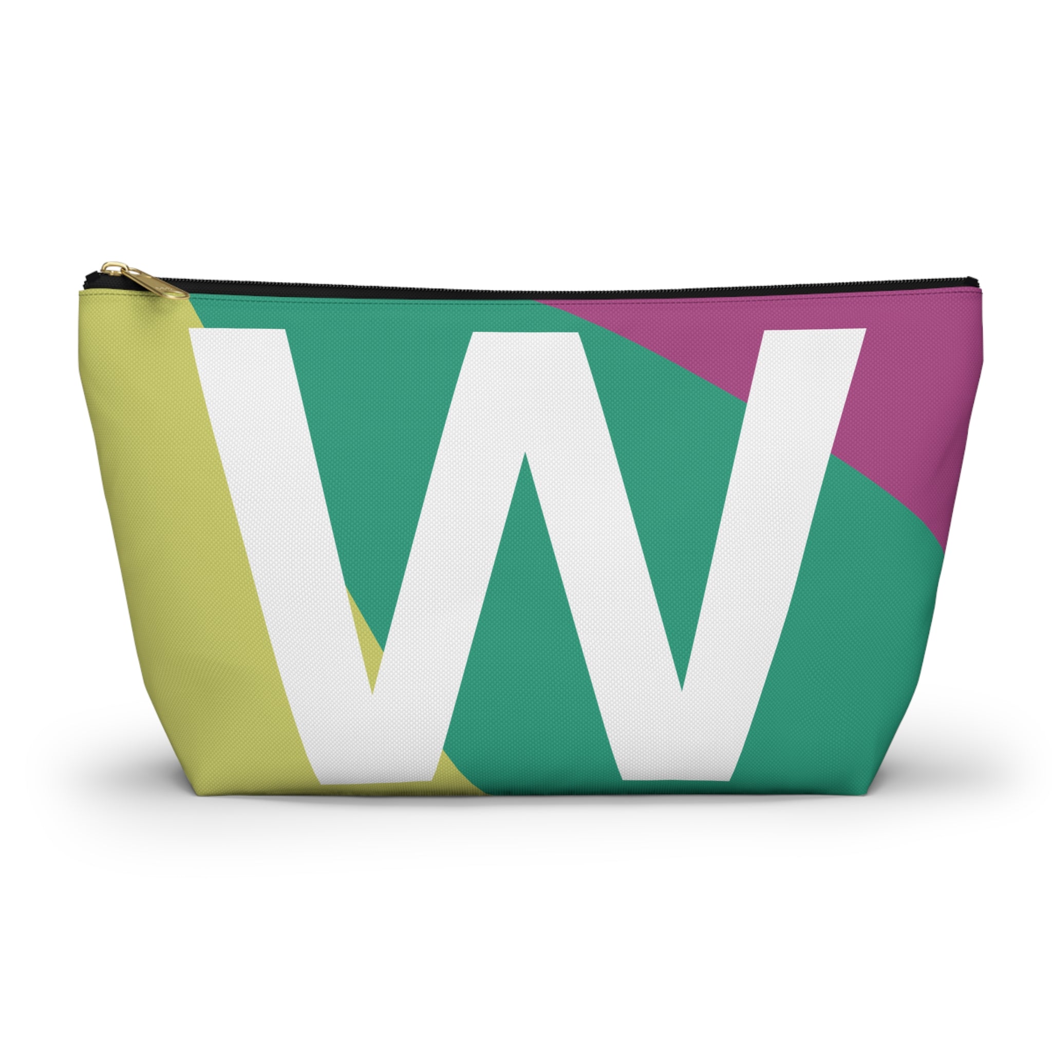 Initials Colorblock Accessory Pouch — Monogram W T-Bottom Cosmetic Bag