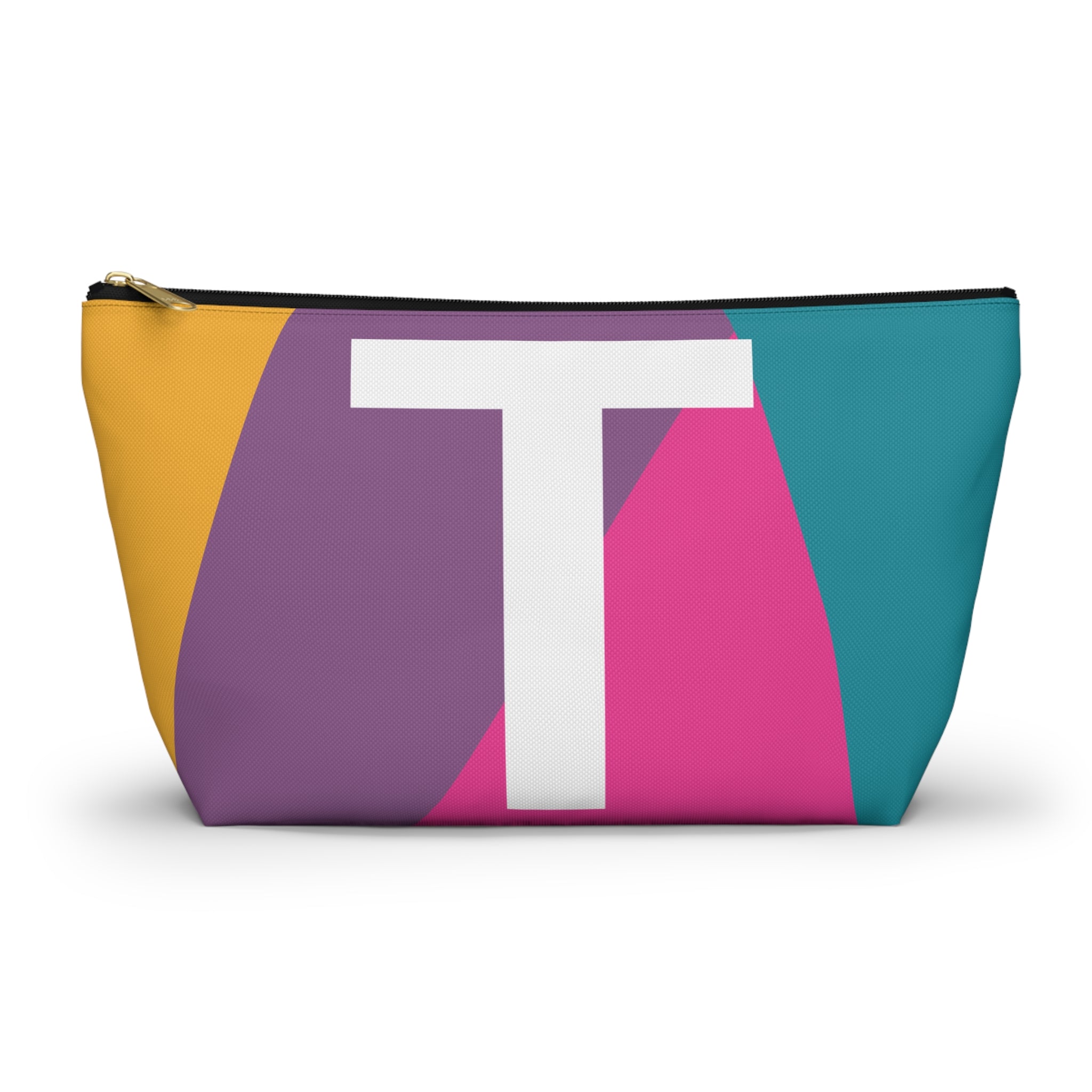 Initials Colorblock Accessory Pouch — Monogram T T-Bottom Cosmetic Bag