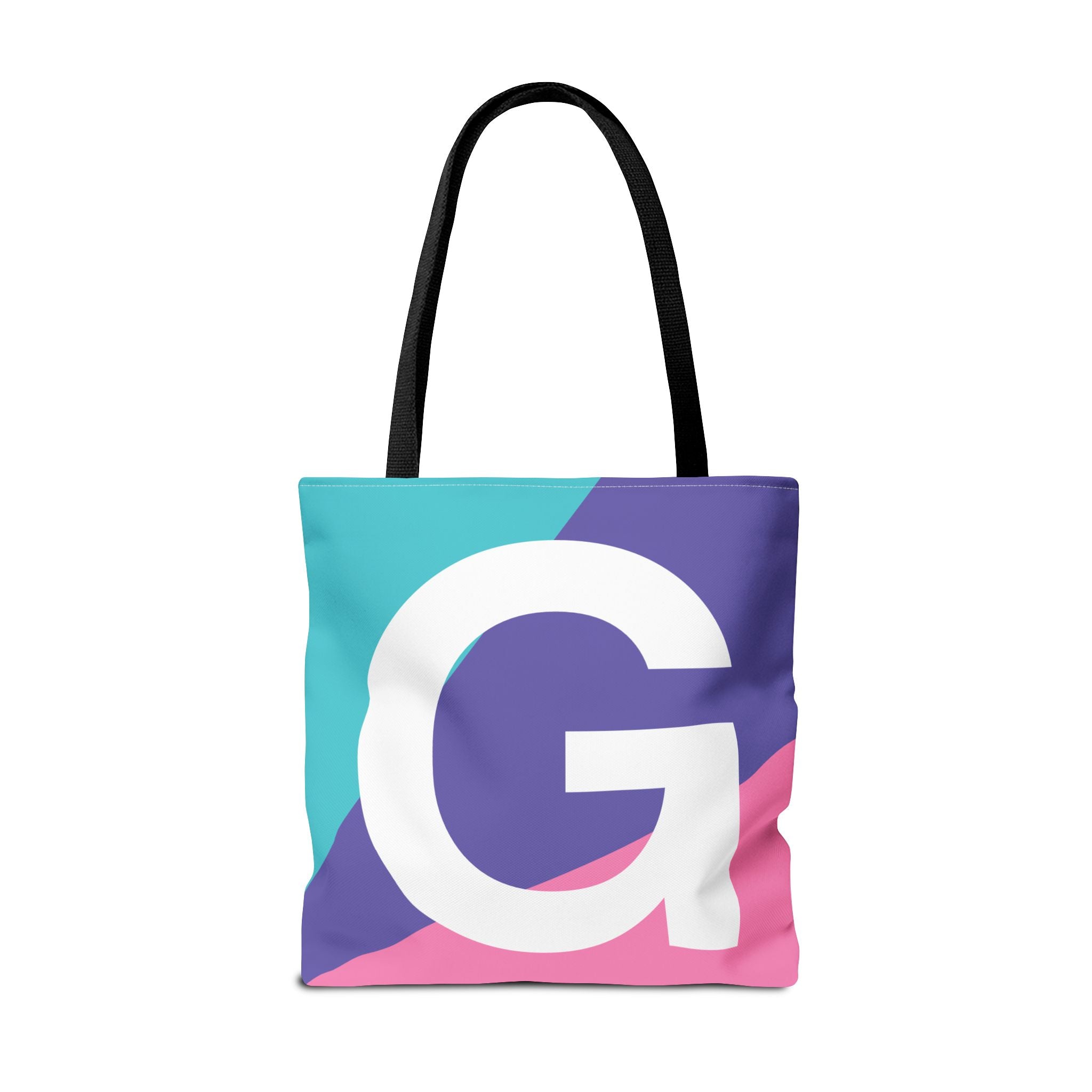 Monogram 'G' Colorblock Tote Bag — Personalized Initial G Shoulder Tote