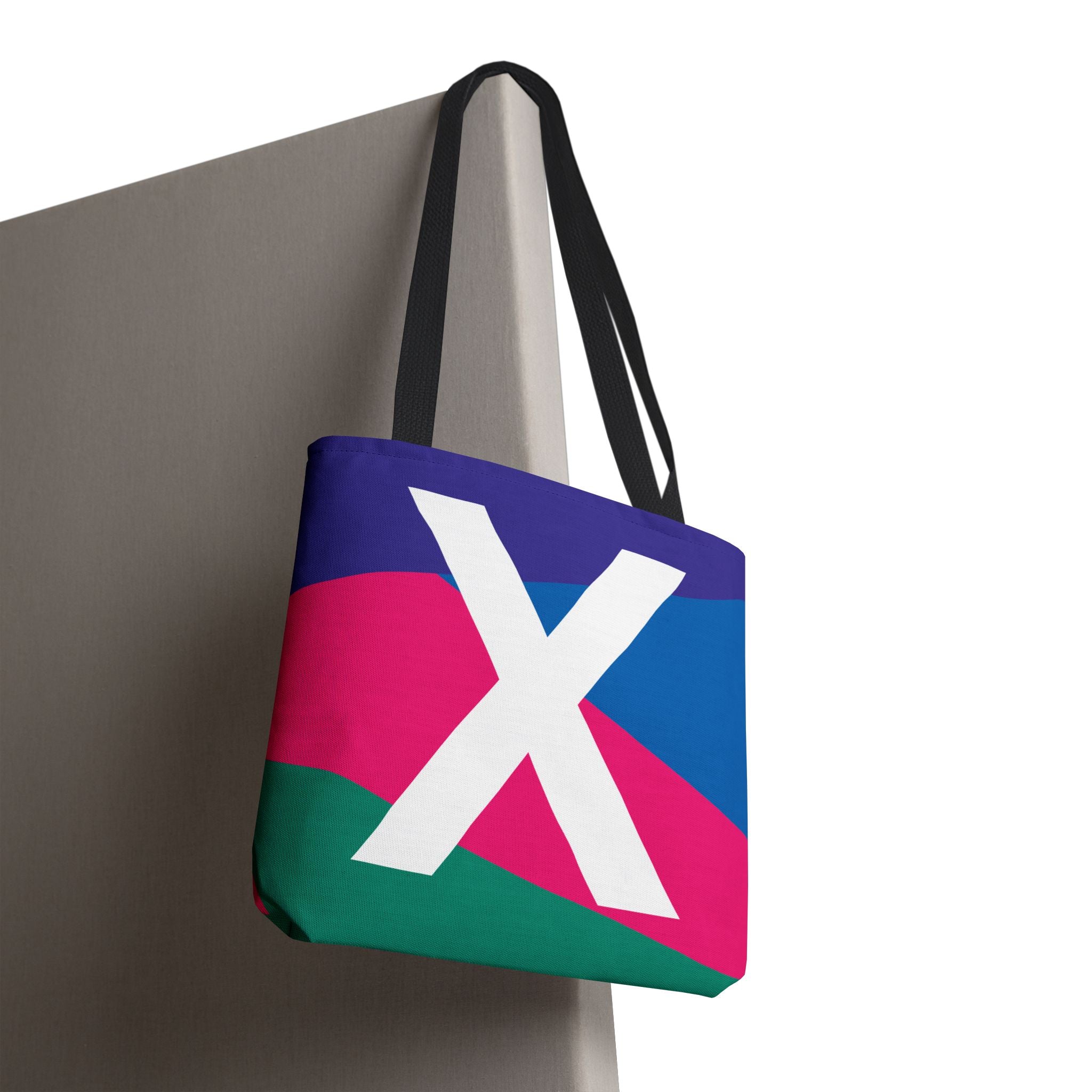 Monogram 'X' Colorblock Tote Bag — Personalized Initial X Shoulder Tote