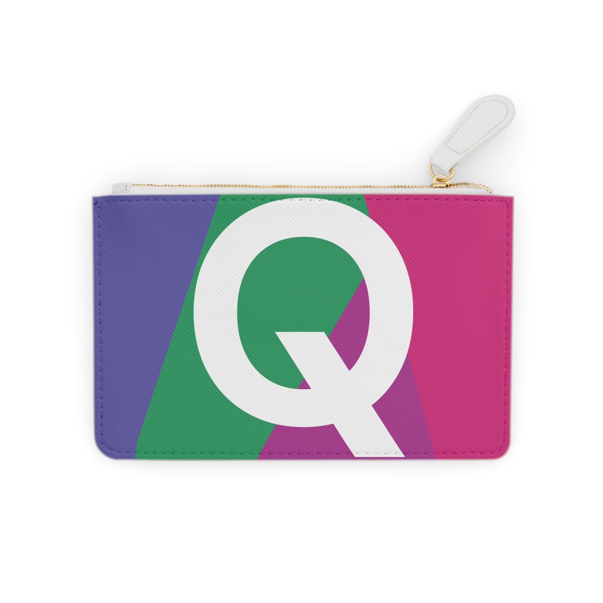 Initial Q Mini Clutch — Colorblock Monogram Wristlet Wallet