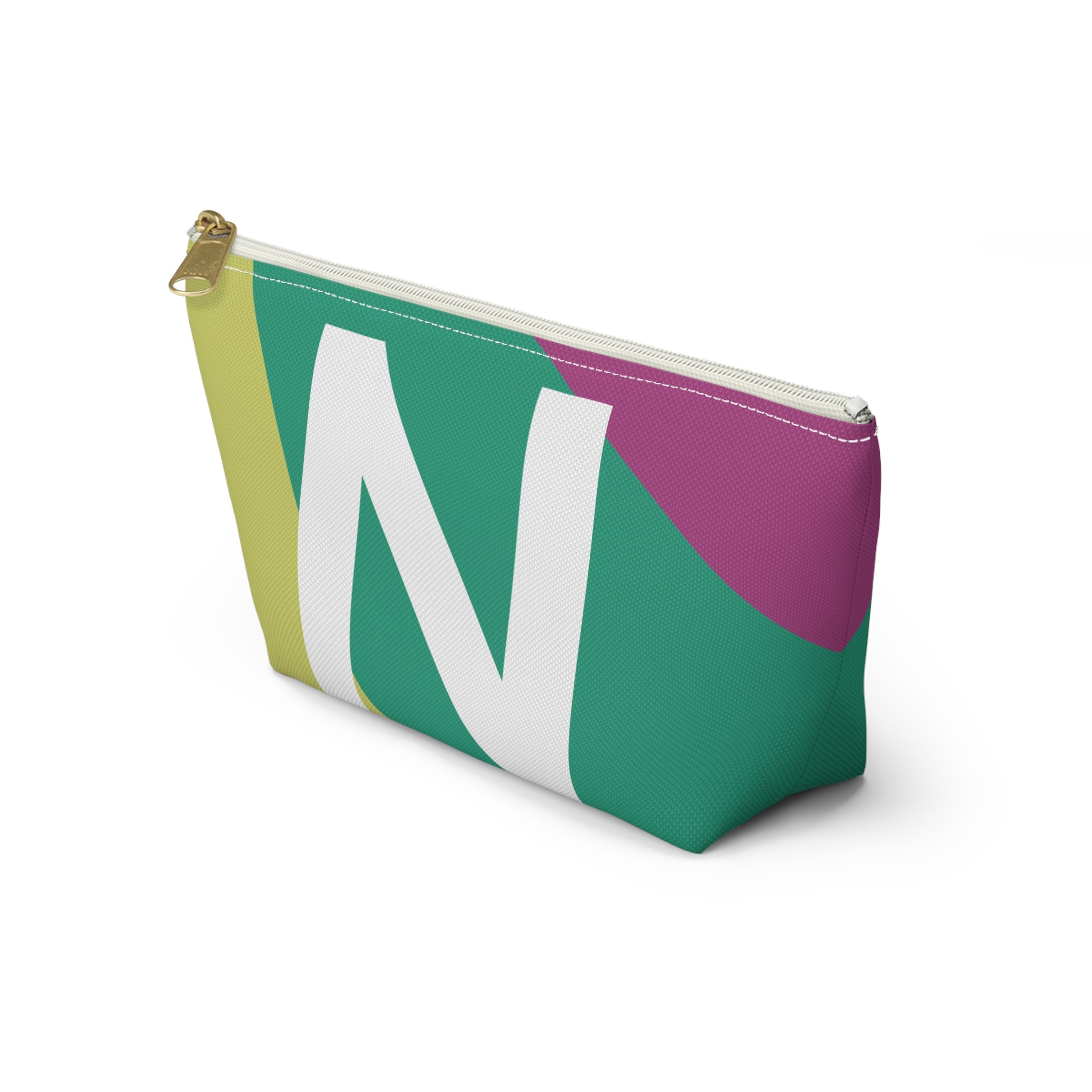 Initials Colorblock Accessory Pouch — Monogram N T-Bottom Cosmetic Bag