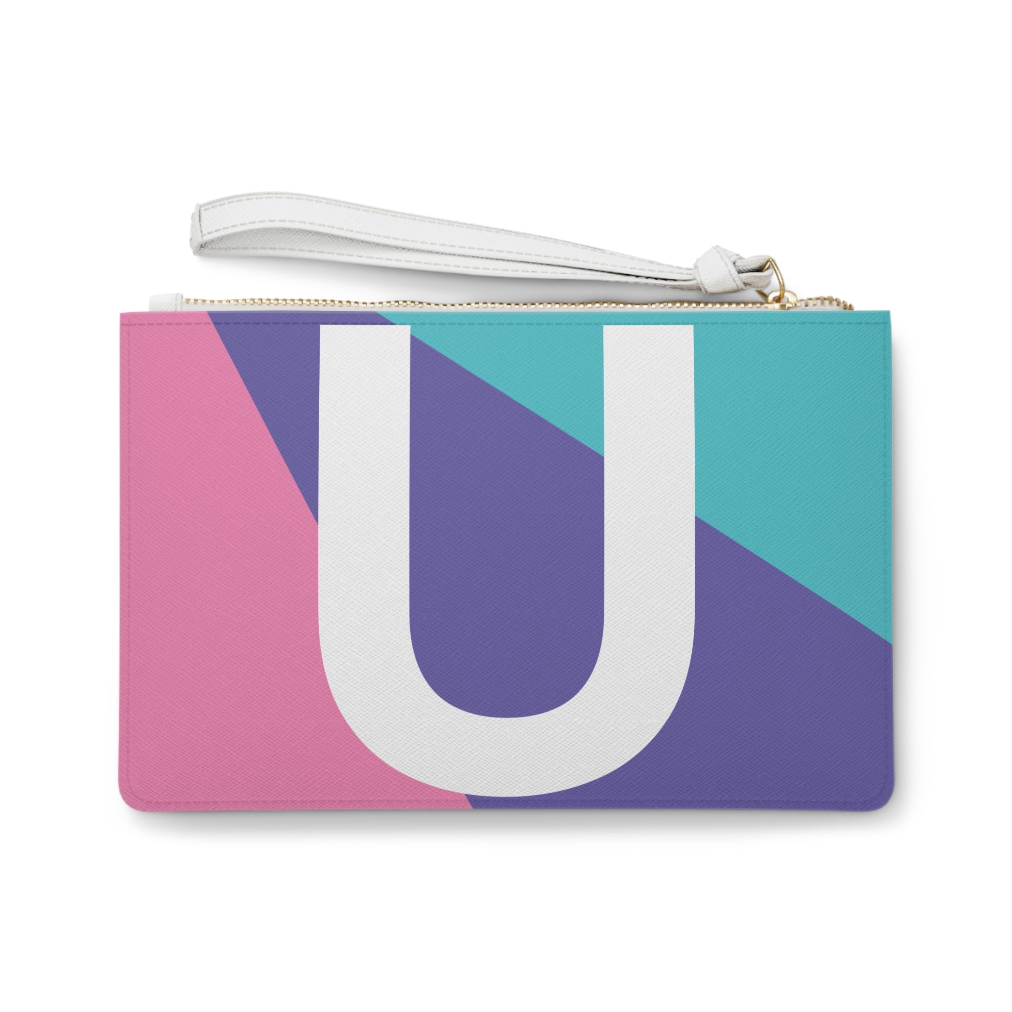 Monogram 'U' Colorblock Clutch Bag — Bold Geometric Wristlet for Everyday & Gifts