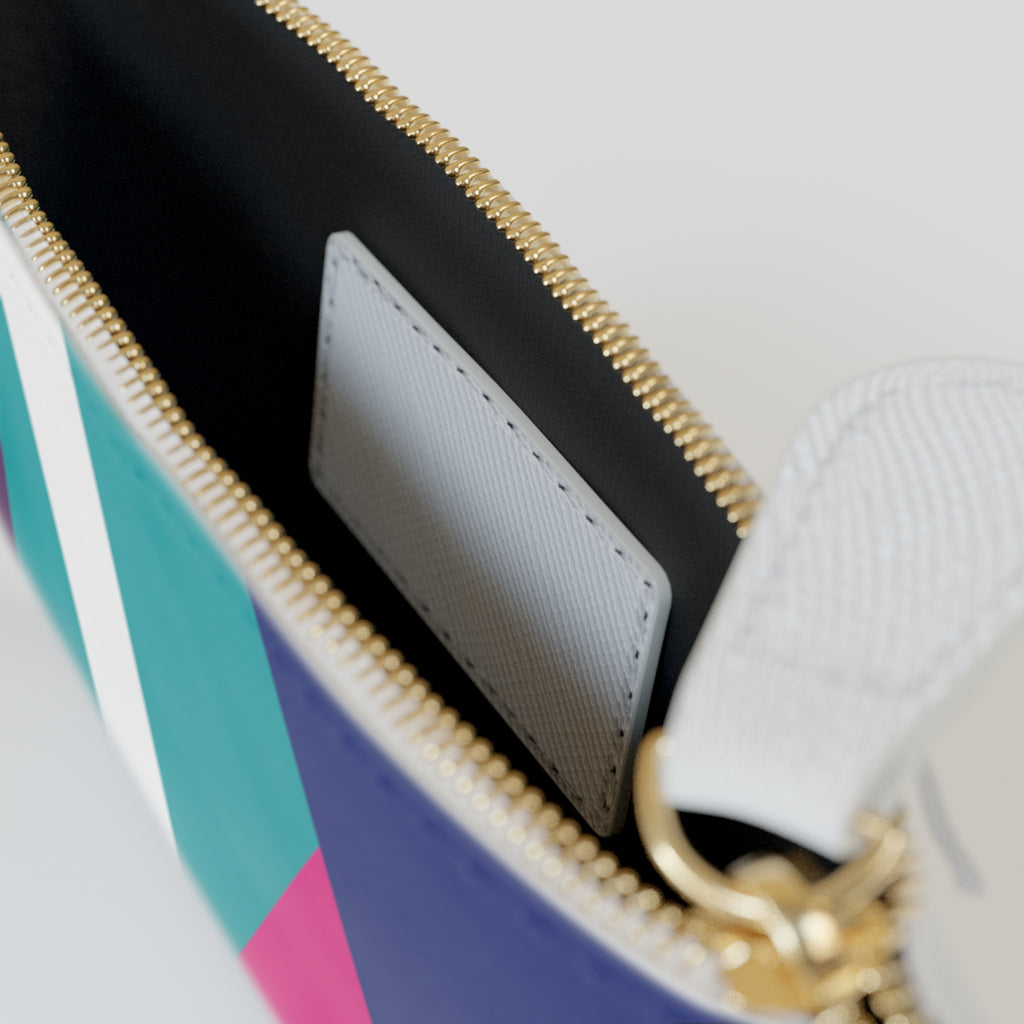 Initial L Mini Clutch — Colorblock Monogram Wristlet Wallet