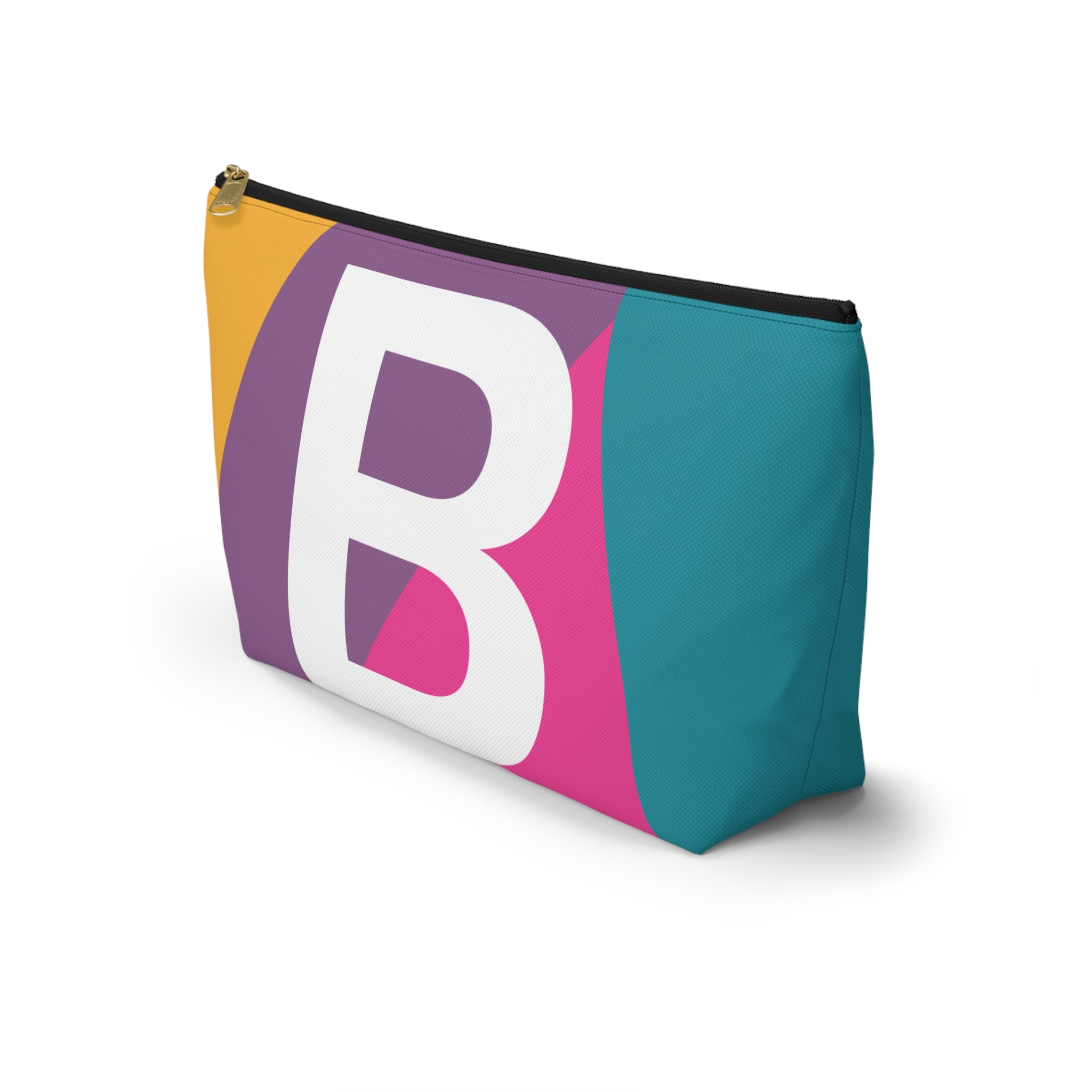 Initials Colorblock Accessory Pouch — Monogram B T-Bottom Cosmetic Bag