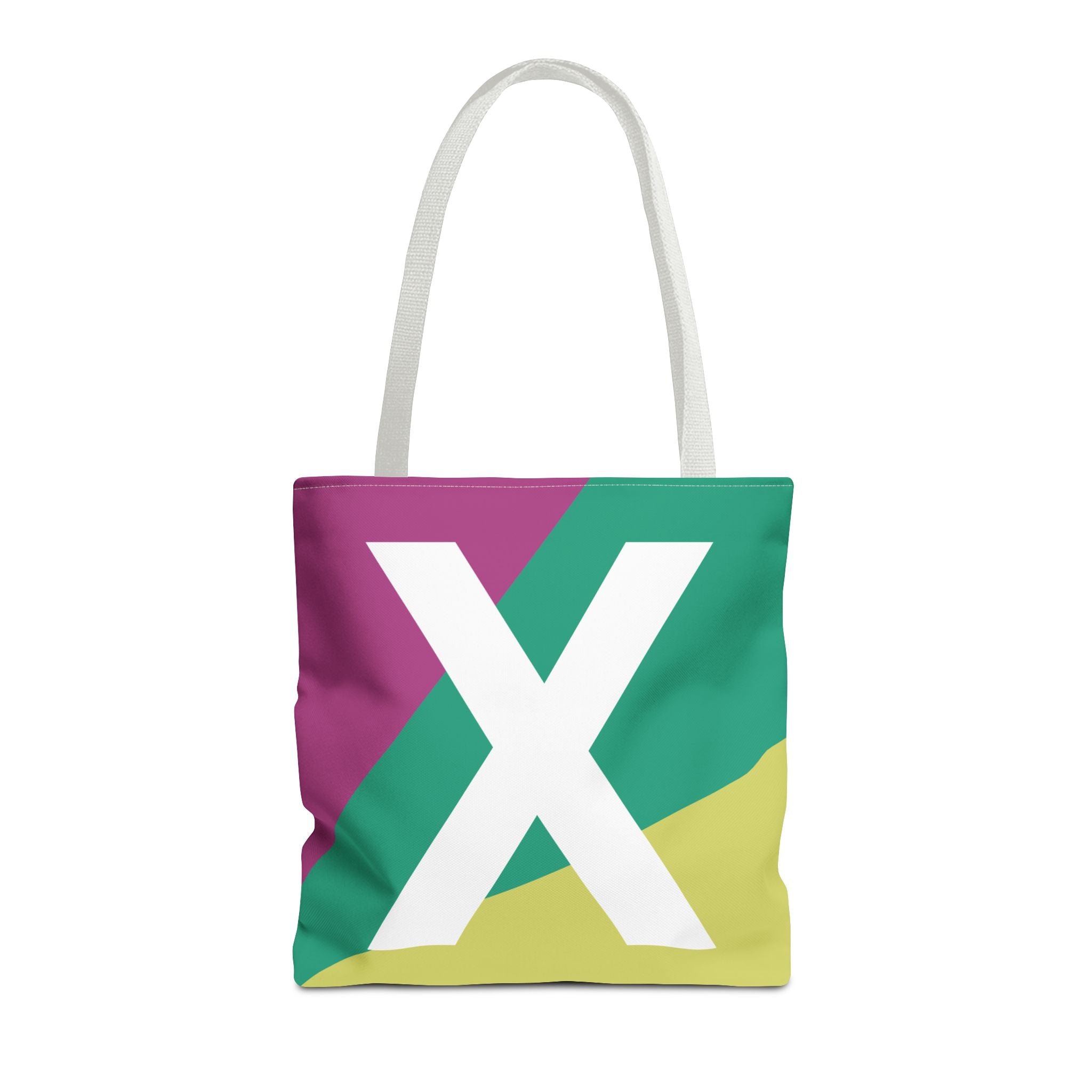 Monogram 'X' Colorblock Tote Bag — Personalized Initial X Shoulder Tote