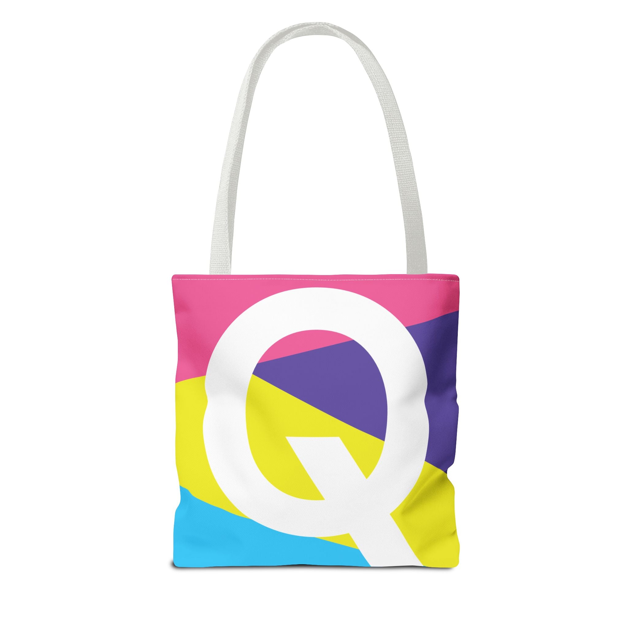 Monogram 'Q' Colorblock Tote Bag — Personalized Initial Q Shoulder Tote