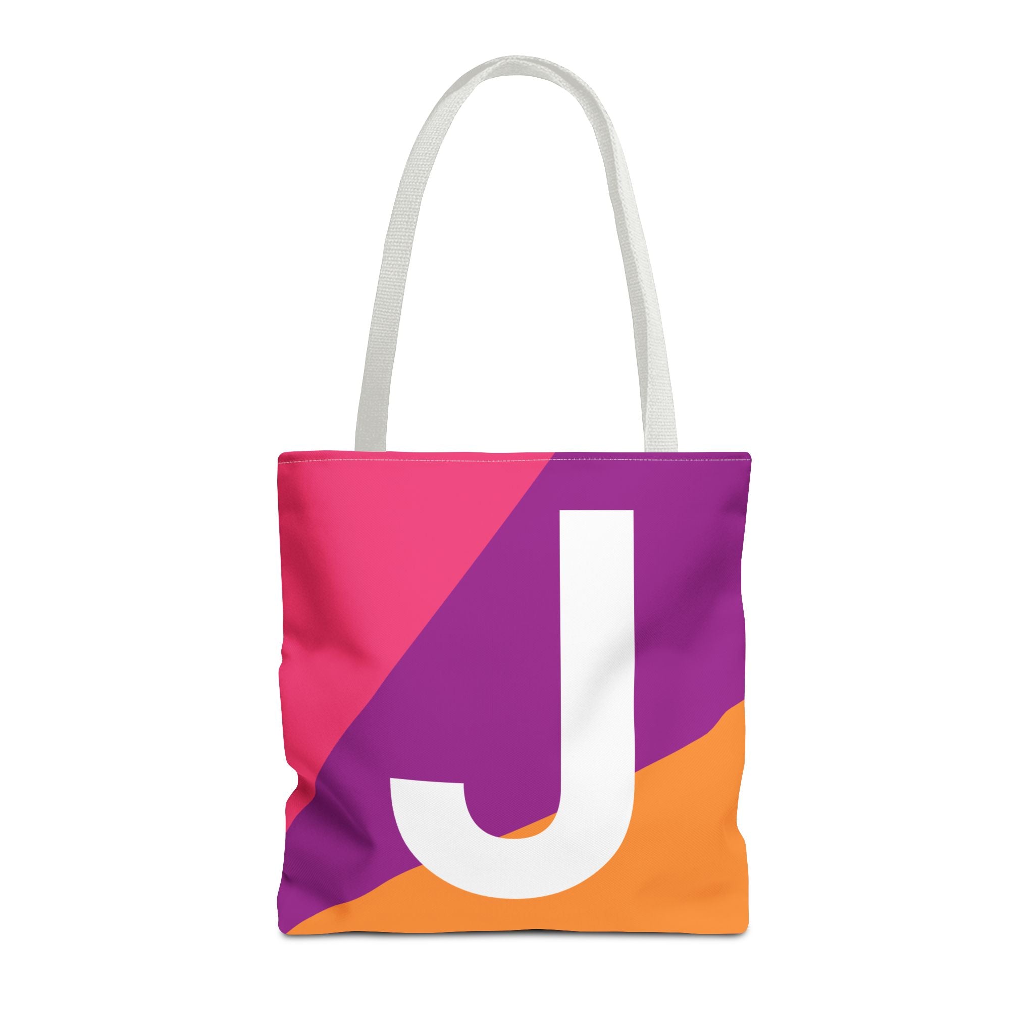 Monogram 'J' Colorblock Tote Bag — Personalized Initial J Shoulder Tote