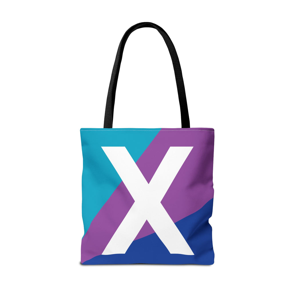 Monogram 'X' Colorblock Tote Bag — Personalized Initial X Shoulder Tote