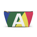 Initials Colorblock Accessory Pouch — Monogram A T-Bottom Cosmetic Bag