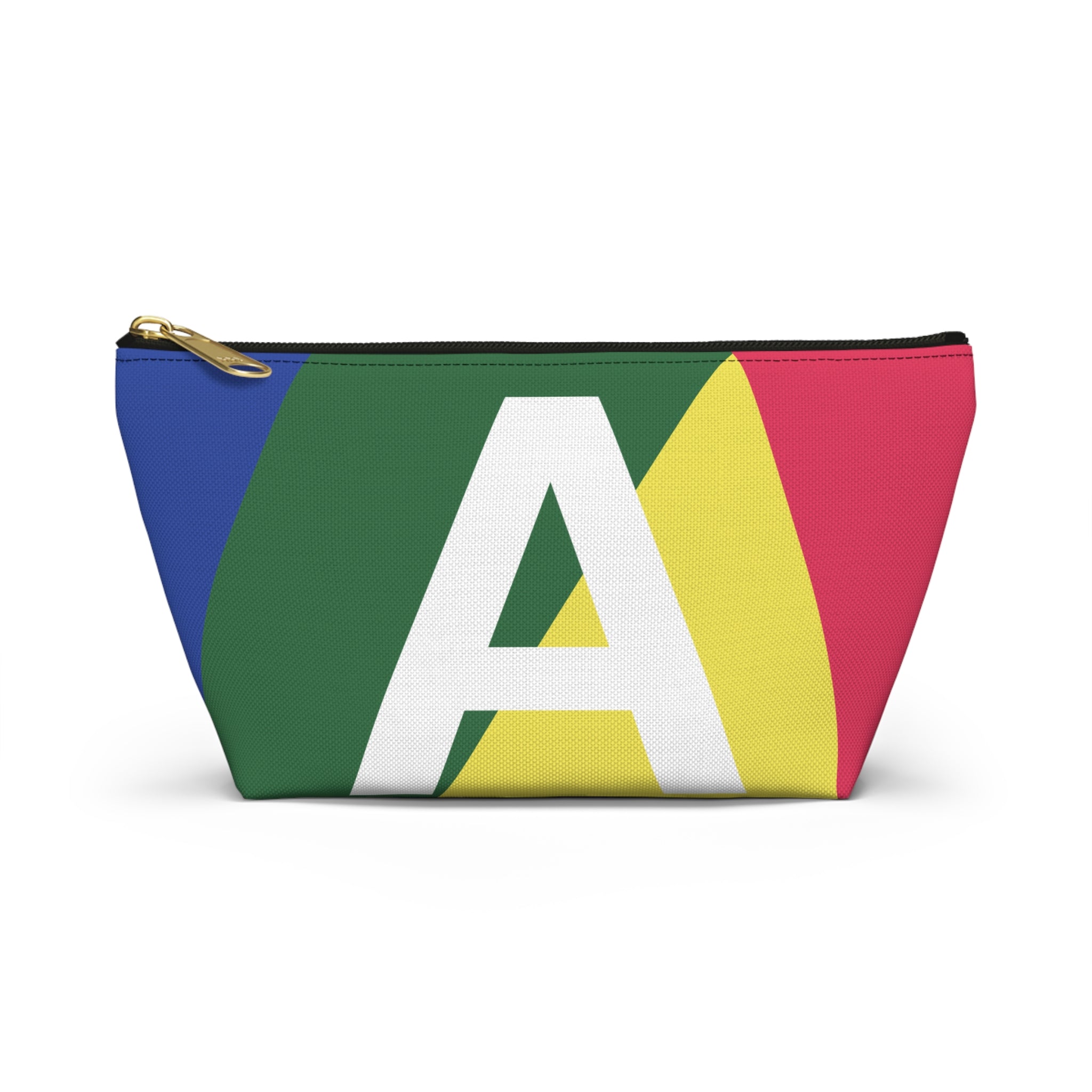 Initials Colorblock Accessory Pouch — Monogram A T-Bottom Cosmetic Bag