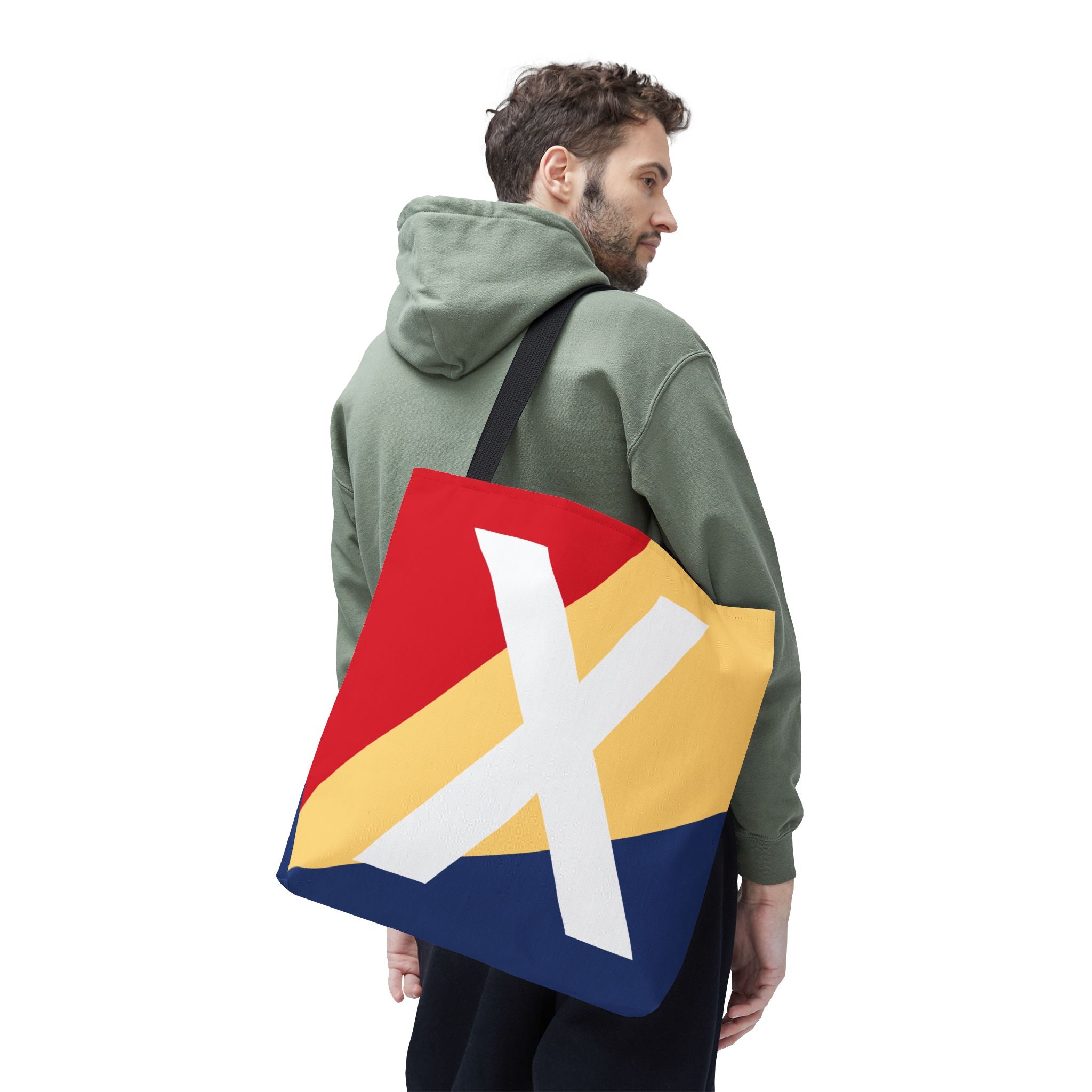 Monogram 'X' Colorblock Tote Bag — Personalized Initial X Shoulder Tote