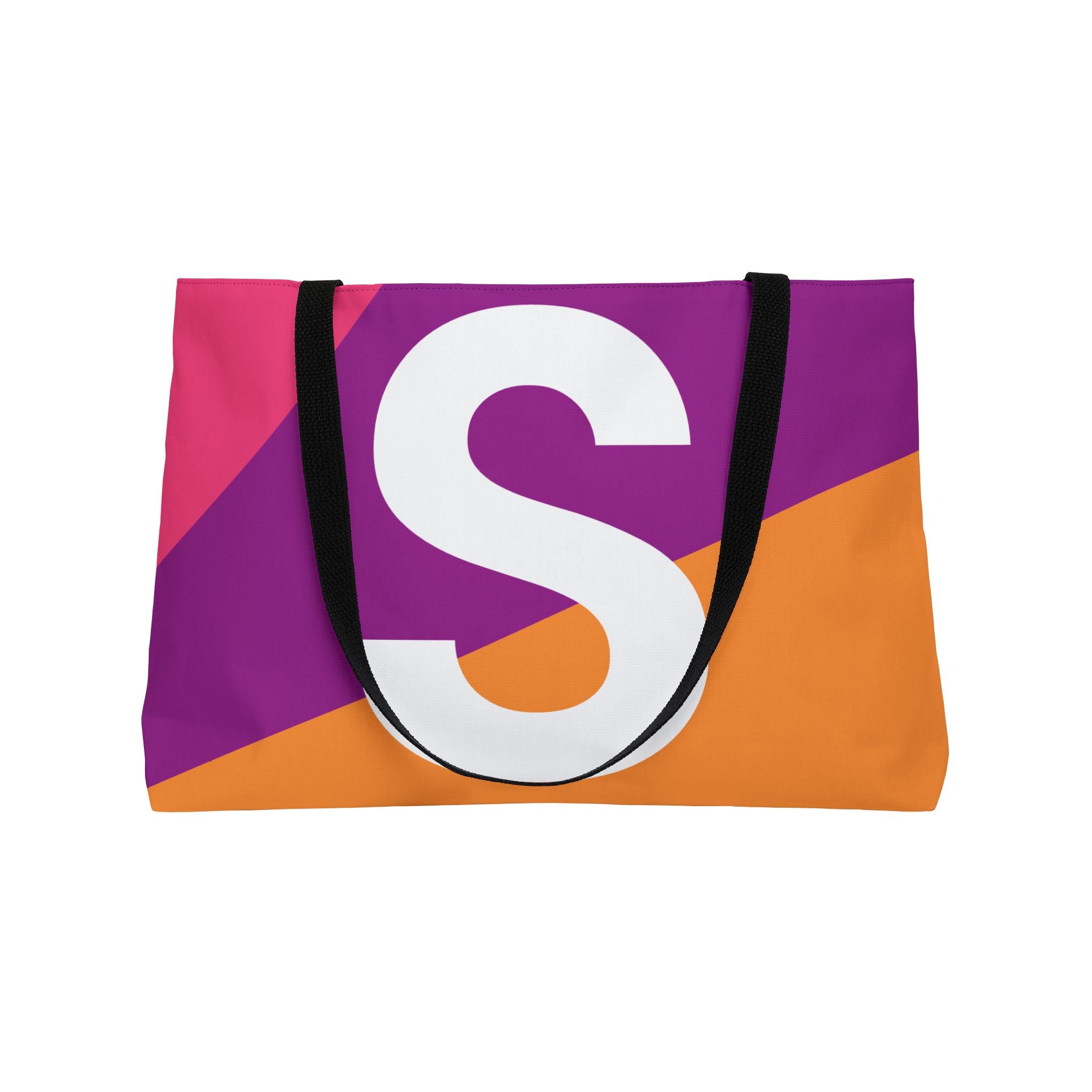 Personalized 'S' Colorblock Tote Bag — Monogram Weekender Tote