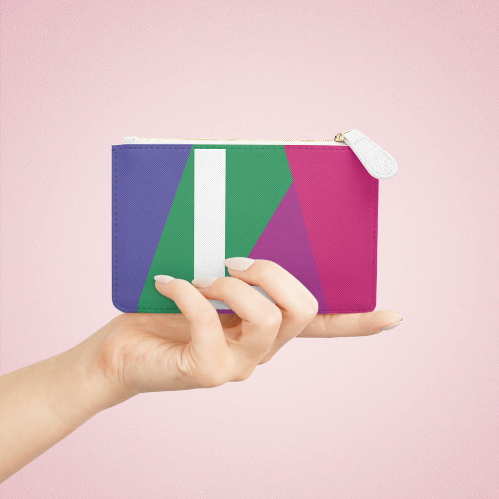 Initial L Mini Clutch — Colorblock Monogram Wristlet Wallet
