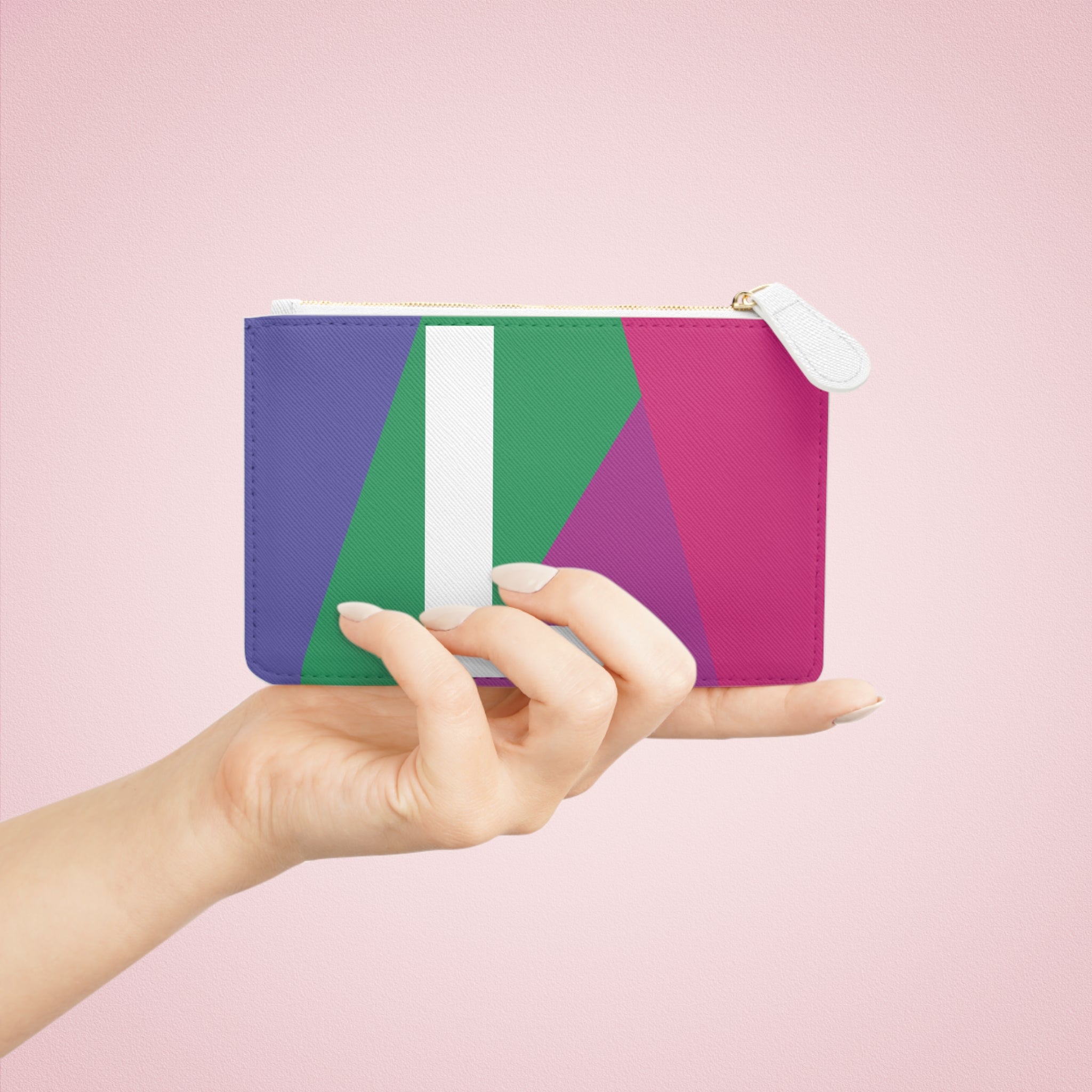 Initial L Mini Clutch — Colorblock Monogram Wristlet Wallet