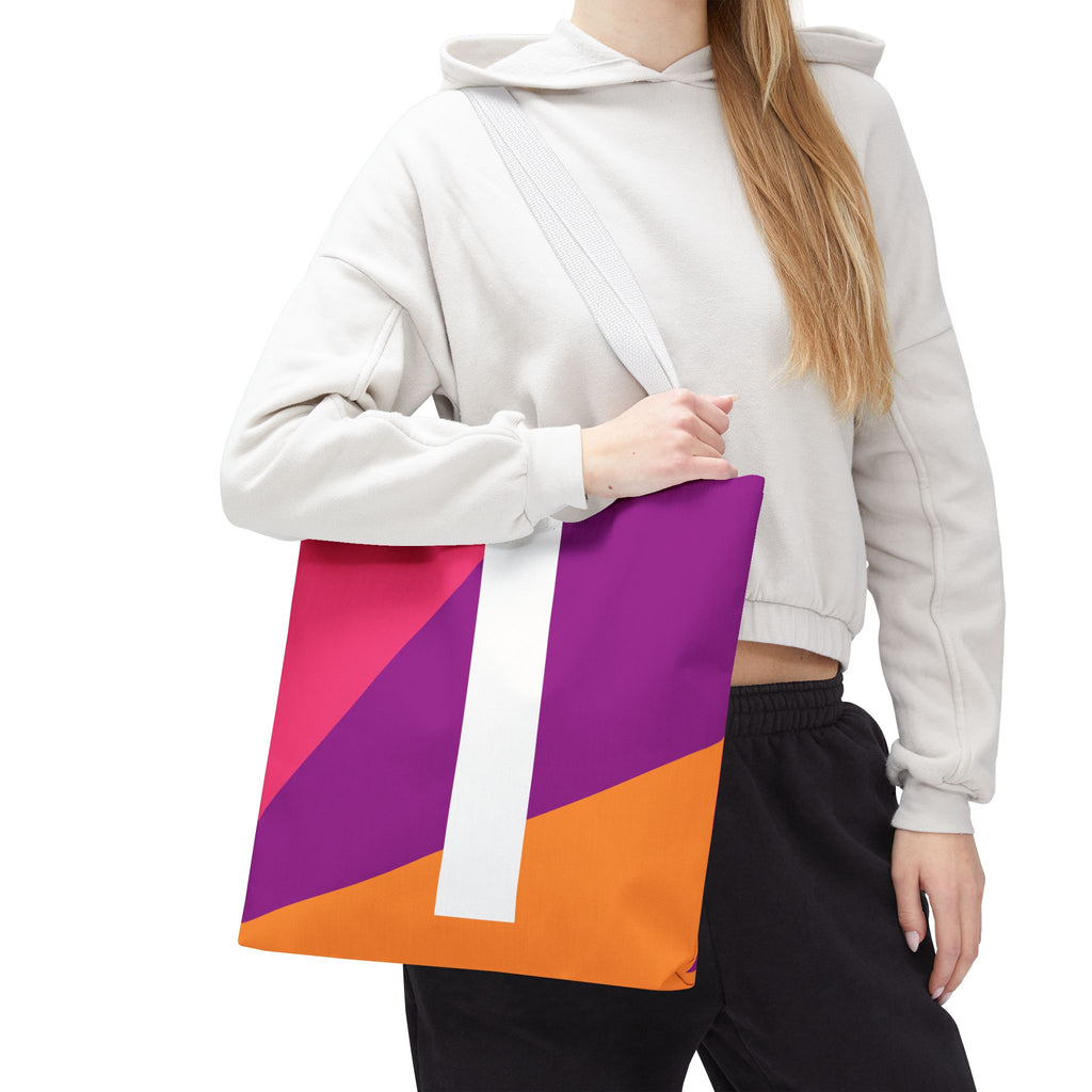 Monogram 'I' Colorblock Tote Bag — Personalized Initial I Shoulder Tote