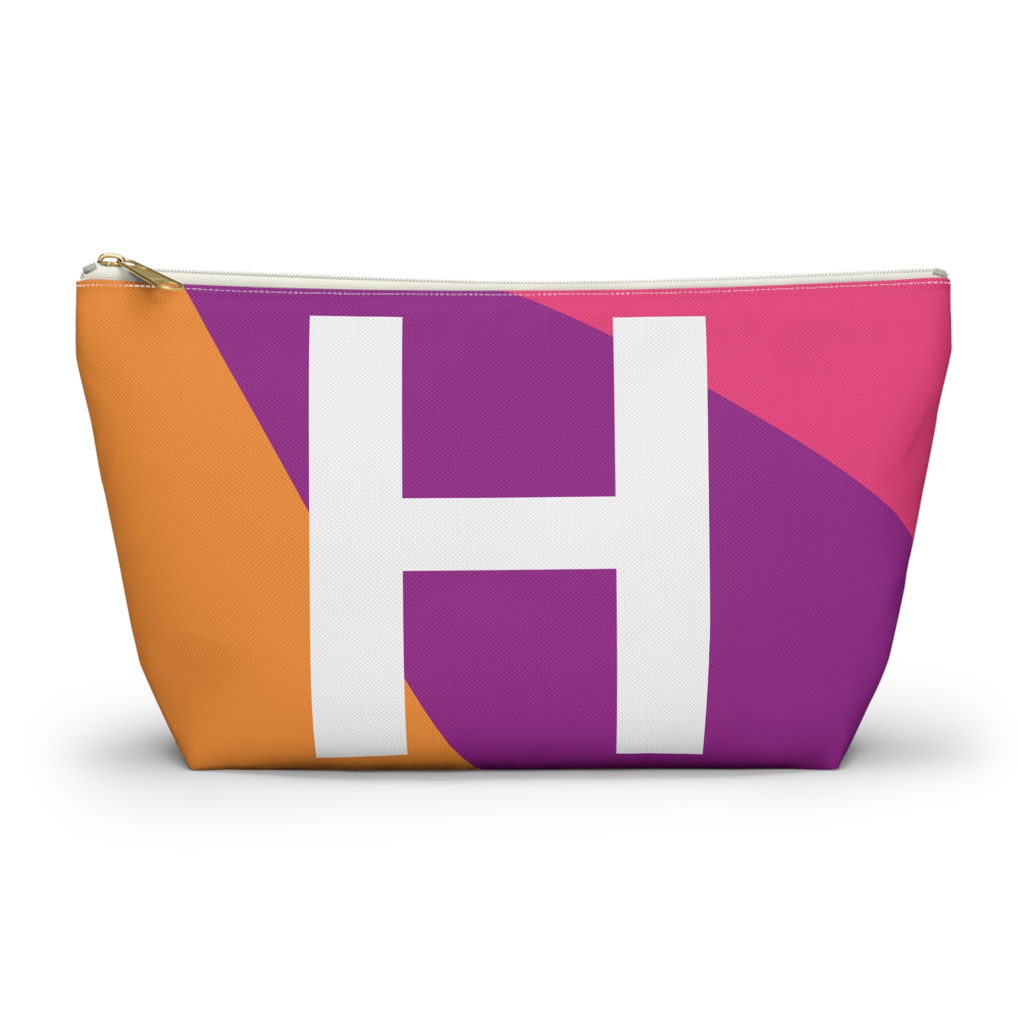Initials Colorblock Accessory Pouch — Monogram H T-Bottom Cosmetic Bag