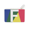 Initial F Mini Clutch — Colorblock Monogram Wristlet Wallet