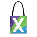 Monogram 'X' Colorblock Tote Bag — Personalized Initial X Shoulder Tote