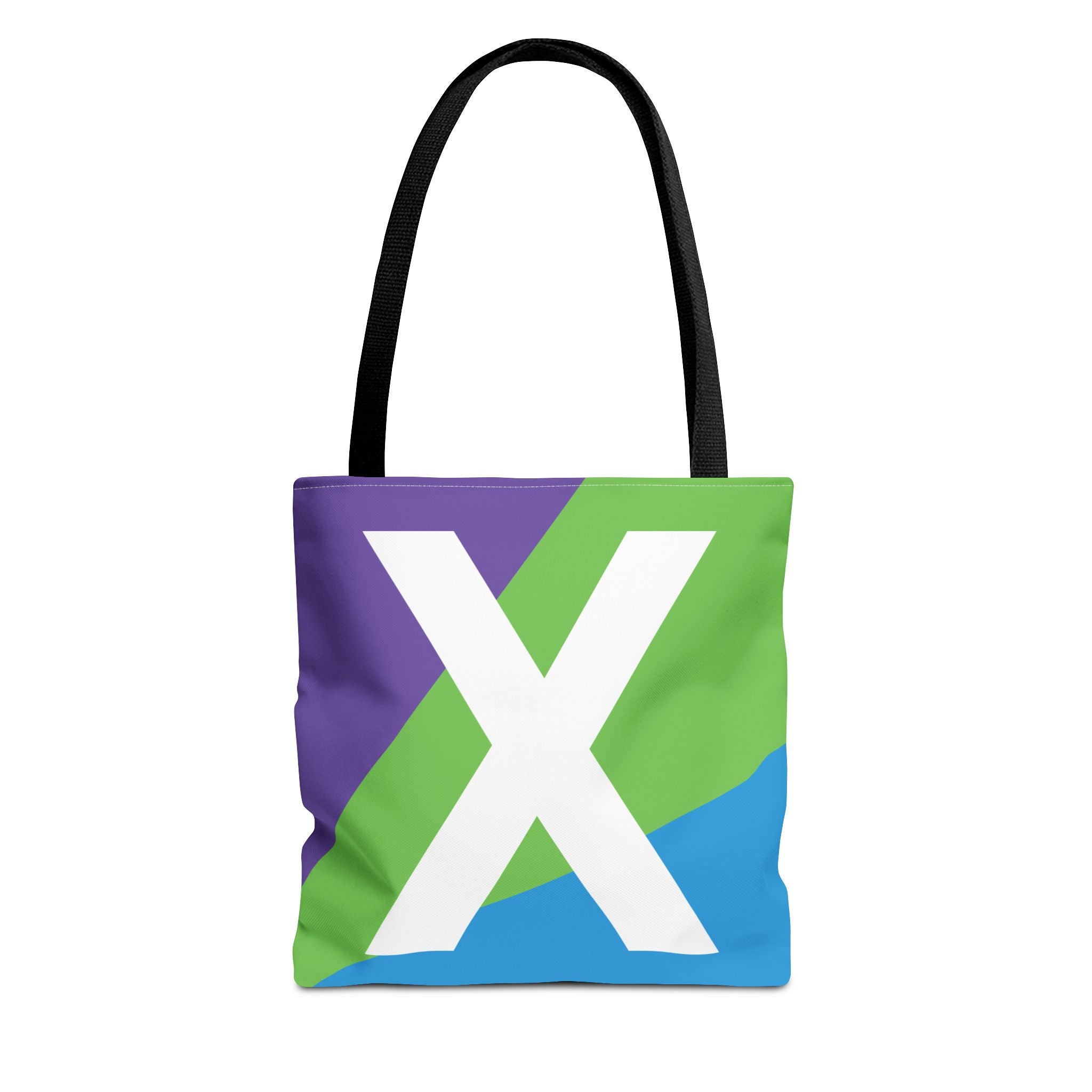 Monogram 'X' Colorblock Tote Bag — Personalized Initial X Shoulder Tote