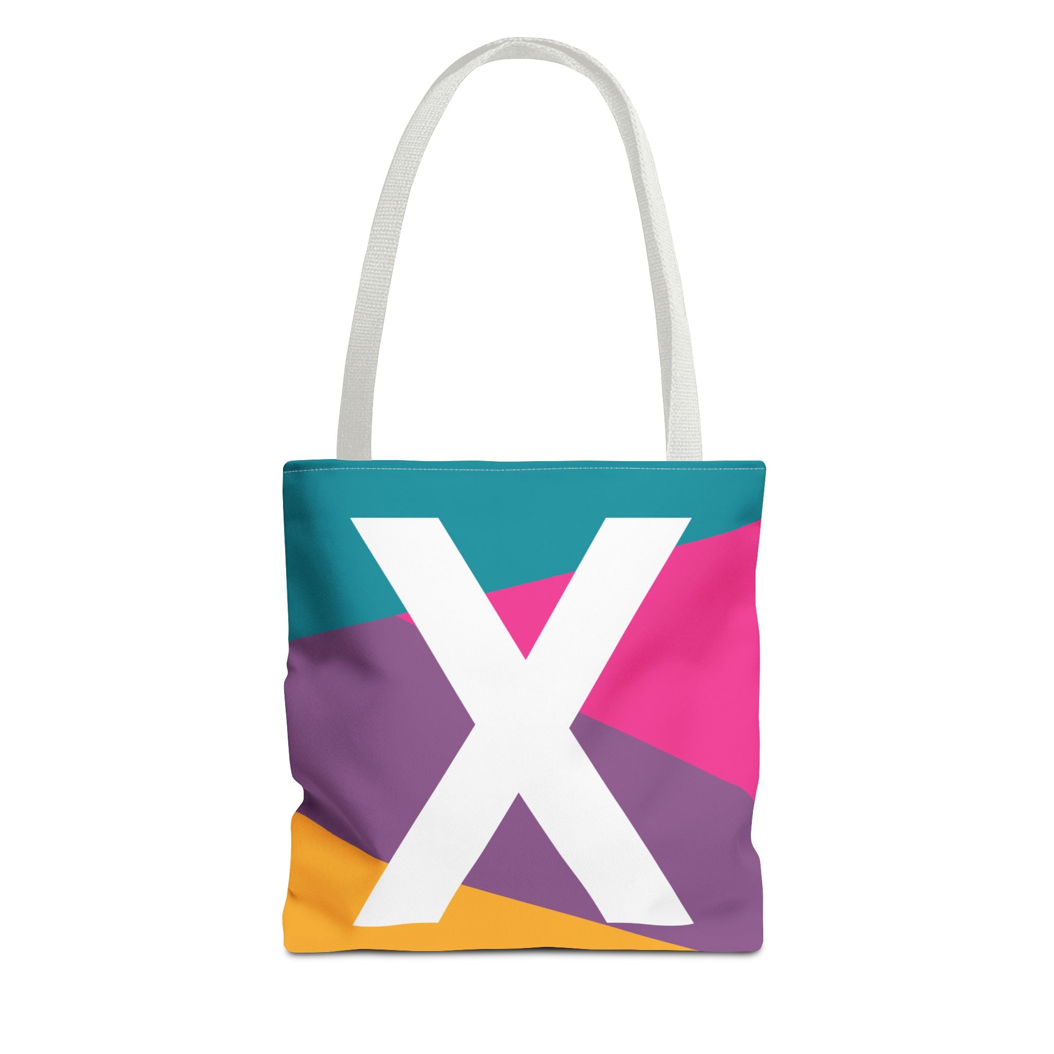 Monogram 'X' Colorblock Tote Bag — Personalized Initial X Shoulder Tote