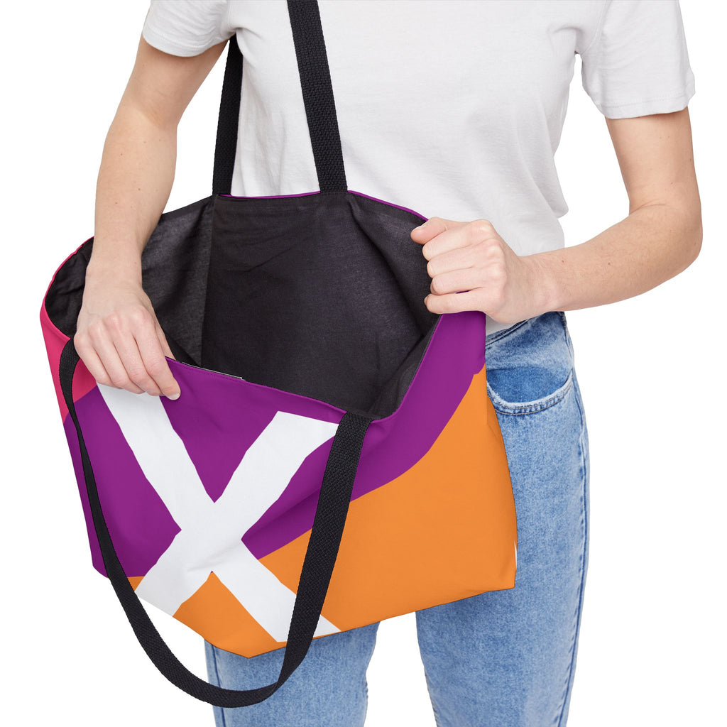 Personalized 'X' Colorblock Tote Bag — Monogram Weekender Tote