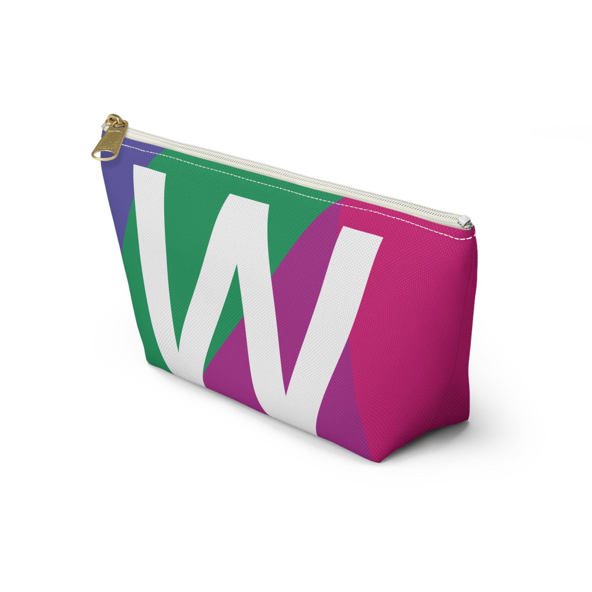 Initials Colorblock Accessory Pouch — Monogram W T-Bottom Cosmetic Bag