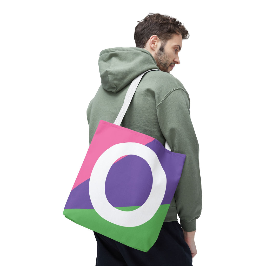 Monogram 'O' Colorblock Tote Bag — Personalized Initial O Shoulder Tote