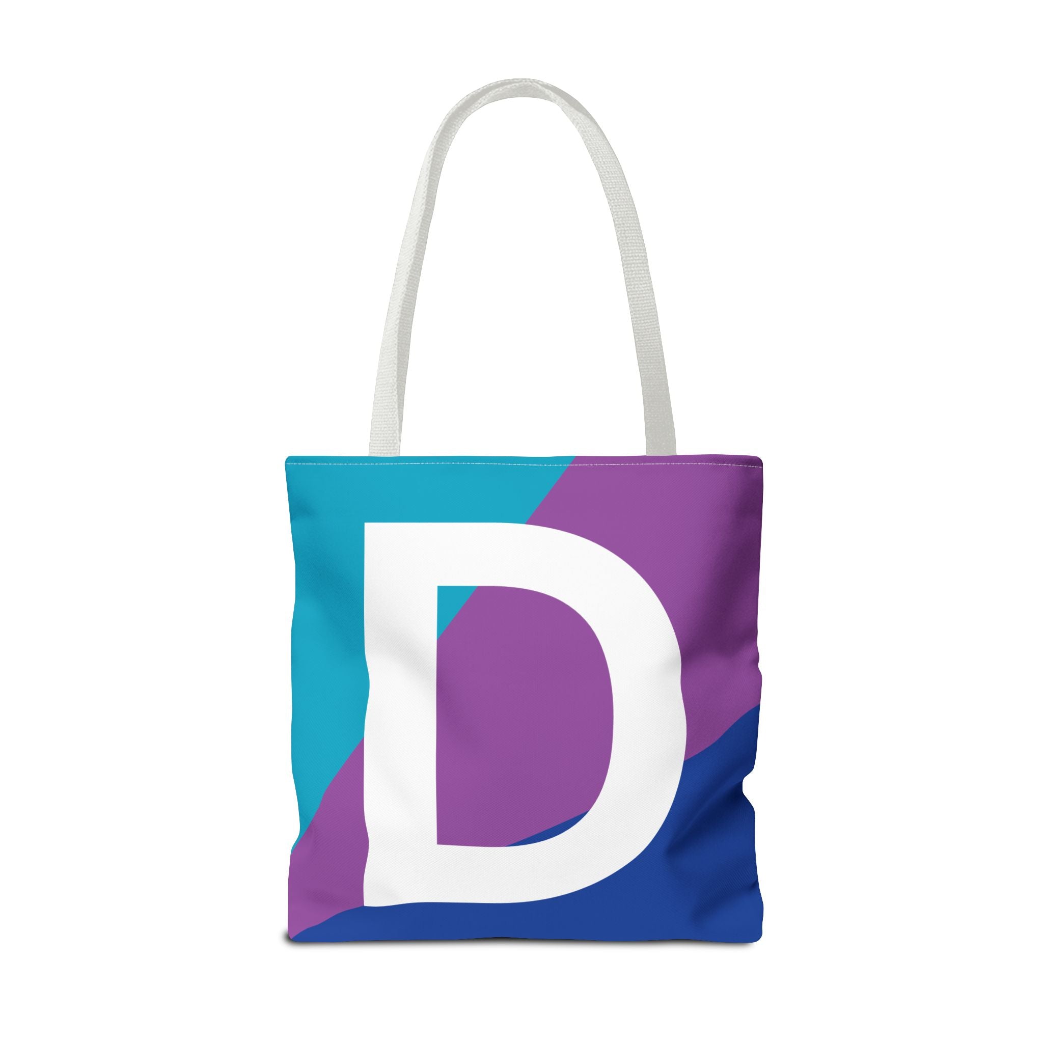 Monogram 'D' Colorblock Tote Bag — Personalized Initial D Shoulder Tote