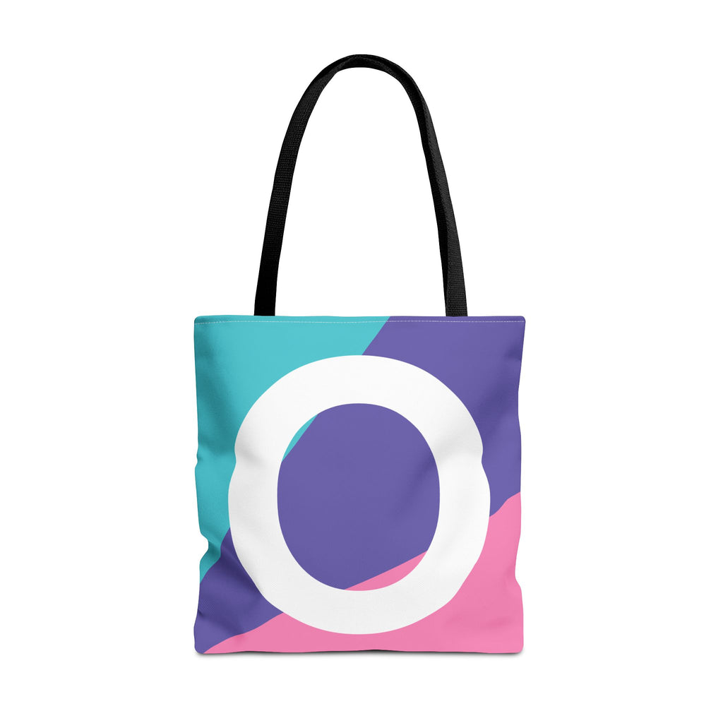 Monogram 'O' Colorblock Tote Bag — Personalized Initial O Shoulder Tote