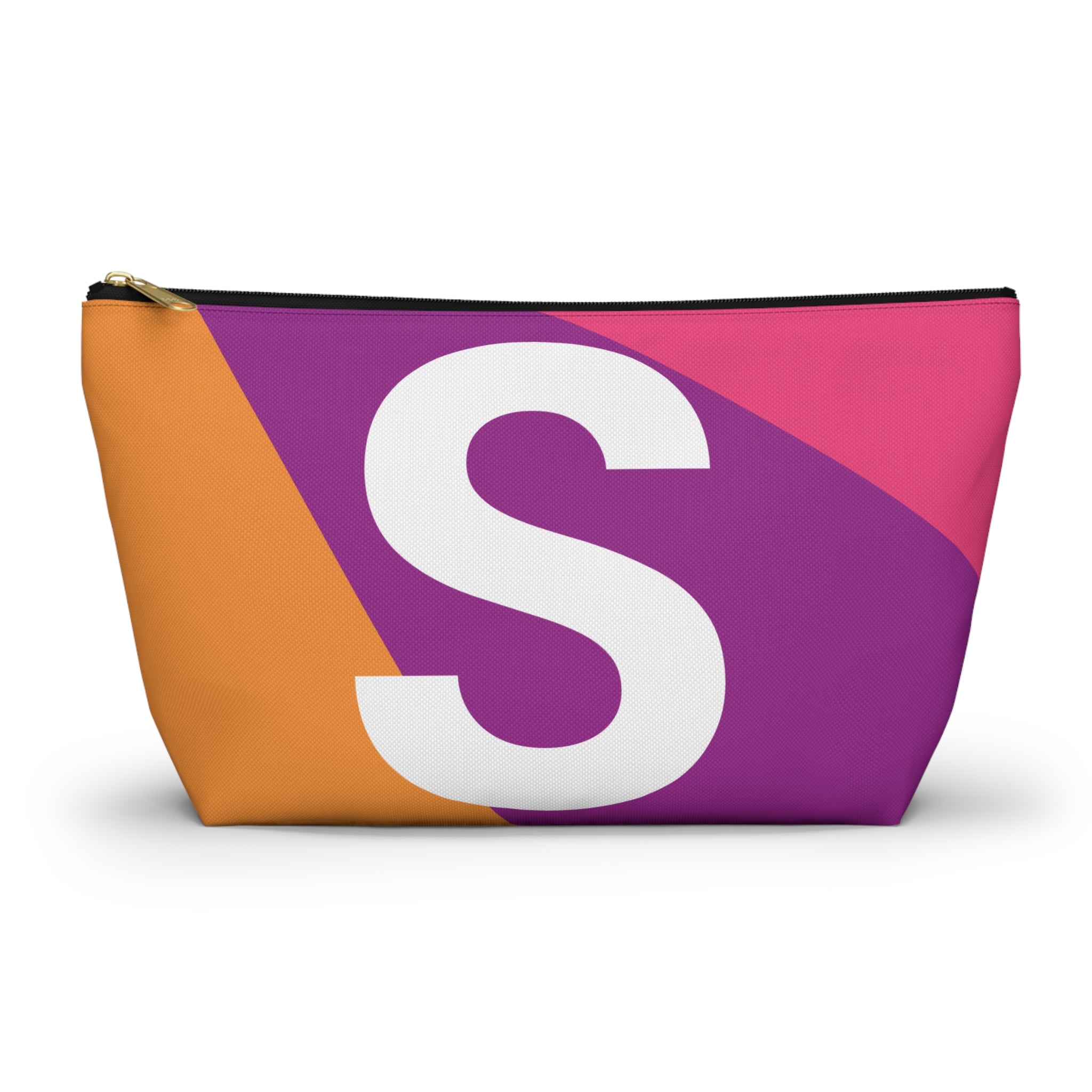 Initials Colorblock Accessory Pouch — Monogram S T-Bottom Cosmetic Bag