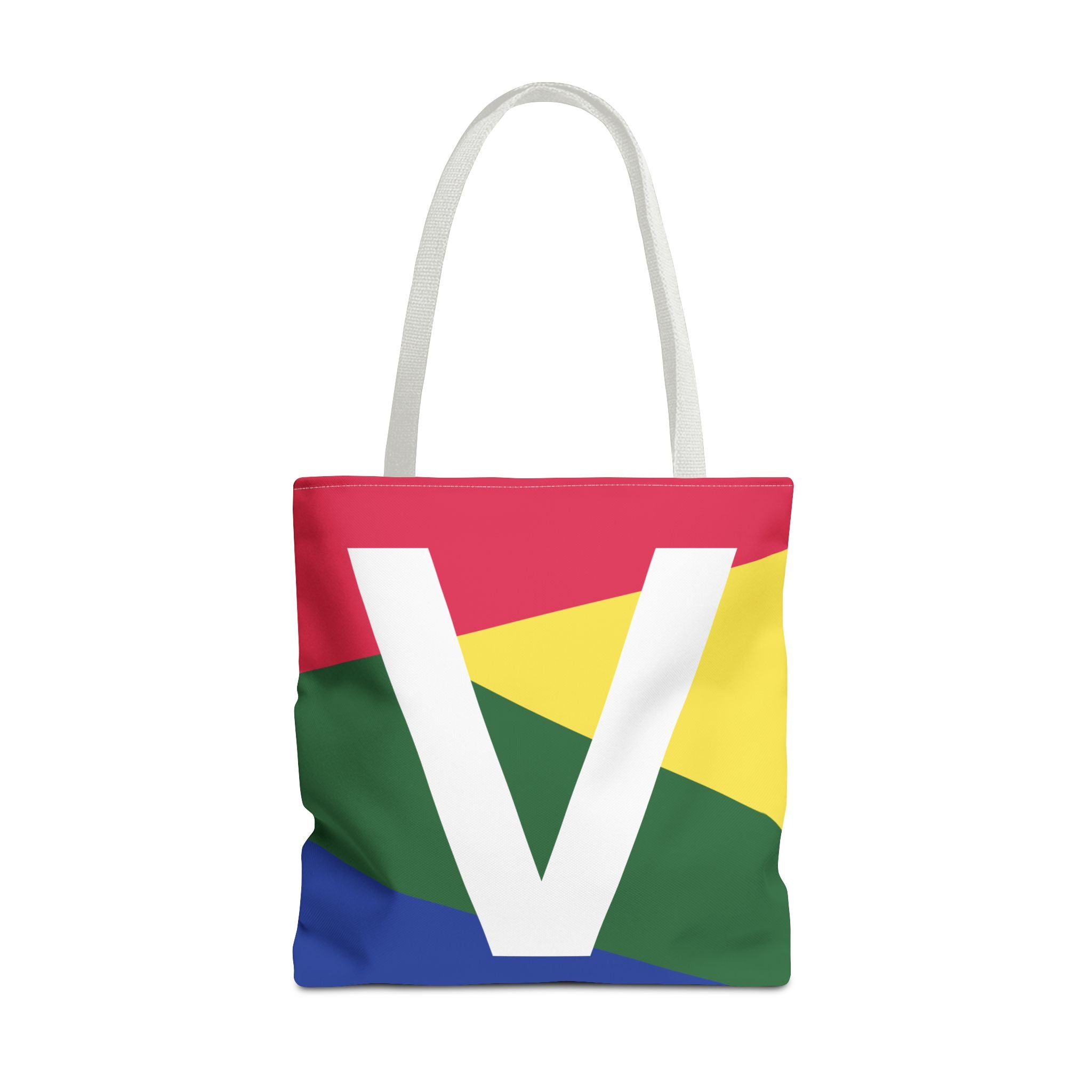 Monogram 'V' Colorblock Tote Bag — Personalized Initial V Shoulder Tote