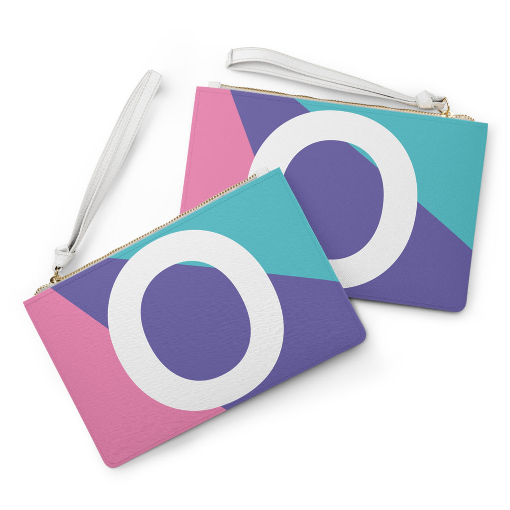 Monogram 'O' Colorblock Clutch Bag — Bold Geometric Wristlet for Everyday & Gifts