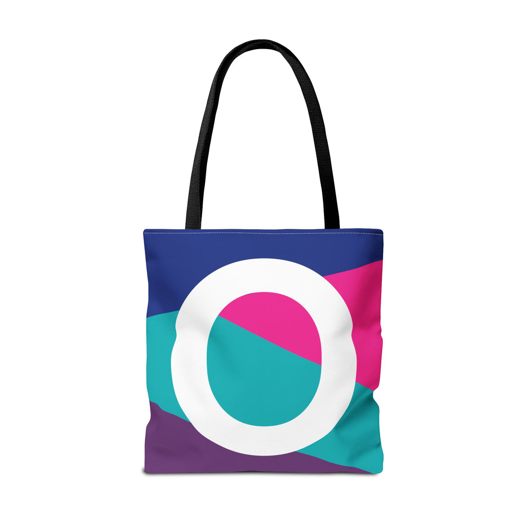 Monogram 'O' Colorblock Tote Bag — Personalized Initial O Shoulder Tote