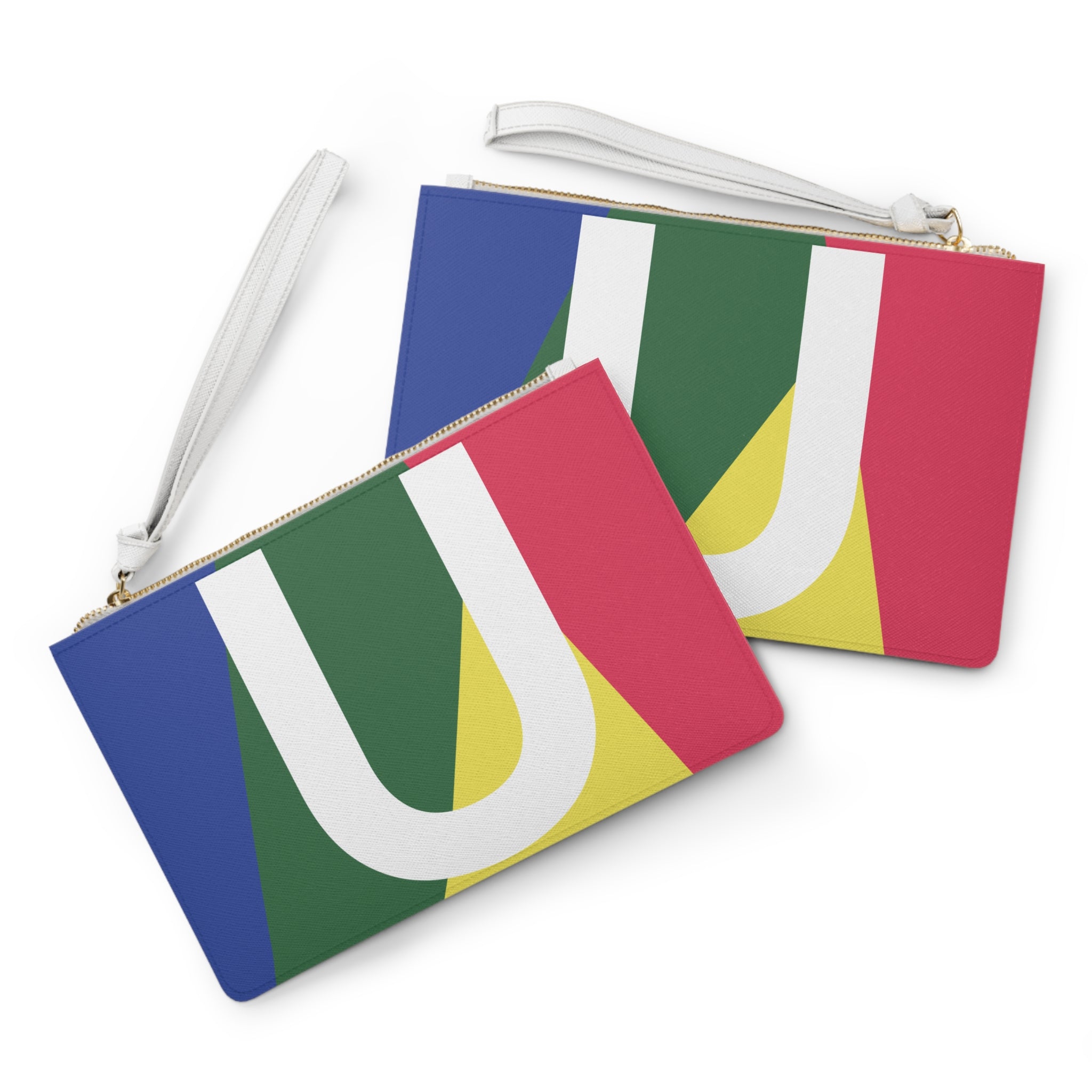 Monogram 'U' Colorblock Clutch Bag — Bold Geometric Wristlet for Everyday & Gifts