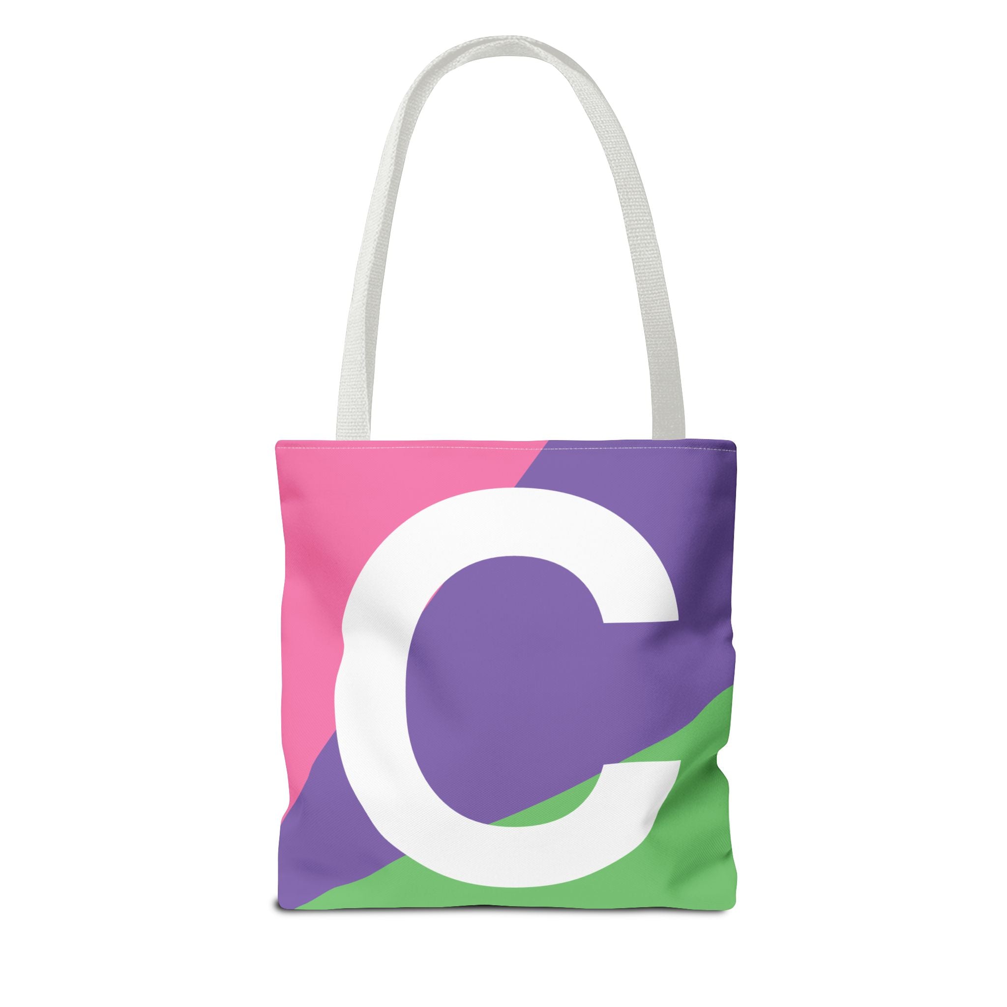 Monogram 'C' Colorblock Tote Bag — Personalized Initial C Shoulder Tote