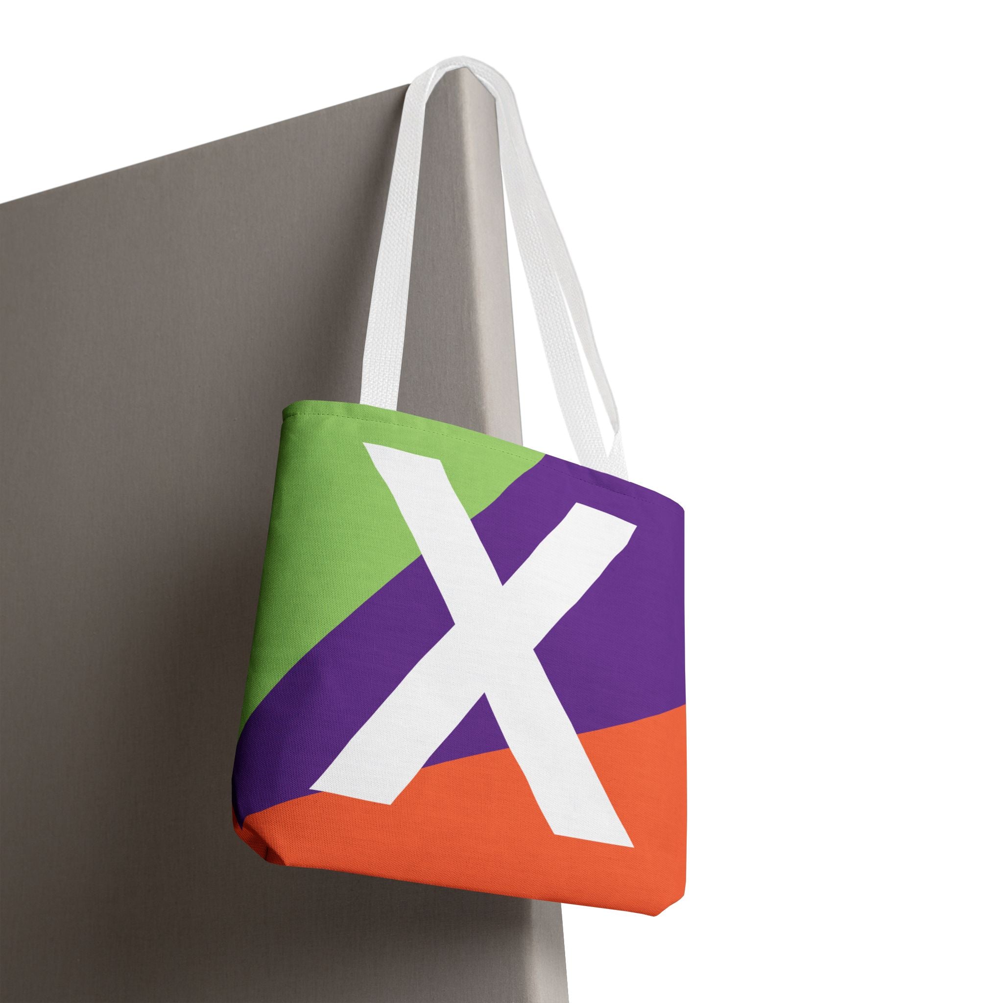 Monogram 'X' Colorblock Tote Bag — Personalized Initial X Shoulder Tote