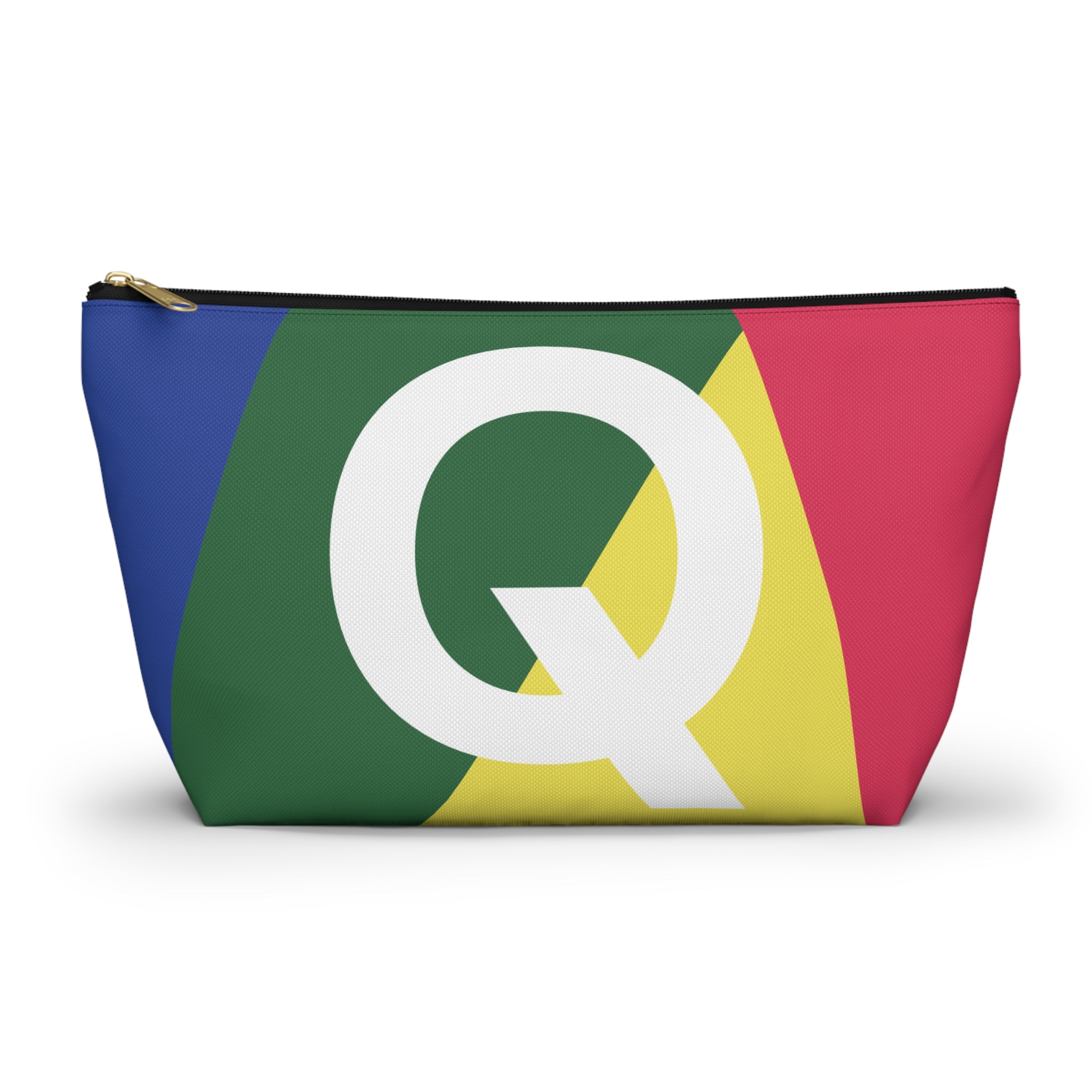 Initials Colorblock Accessory Pouch — Monogram Q T-Bottom Cosmetic Bag