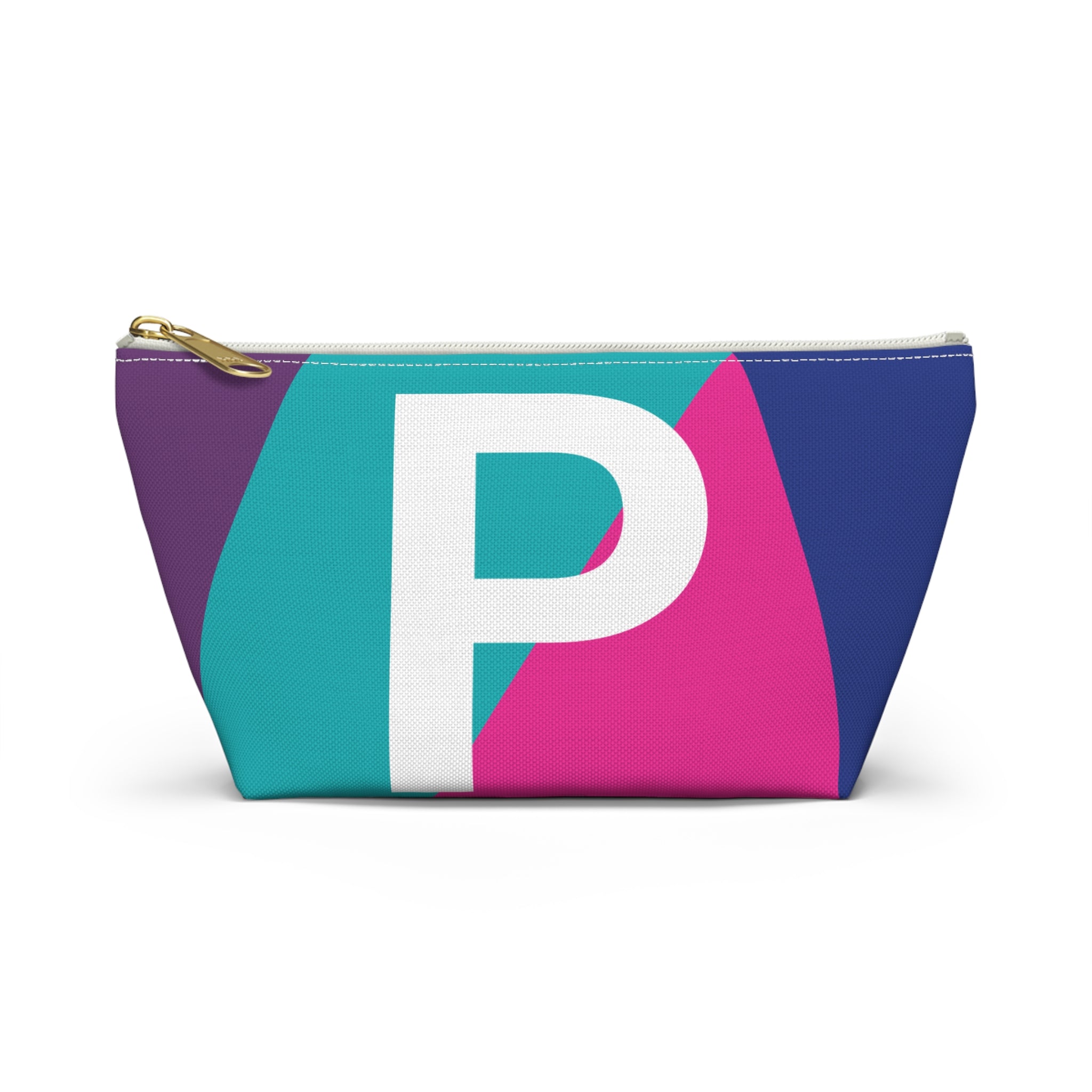 Initials Colorblock Accessory Pouch — Monogram P T-Bottom Cosmetic Bag