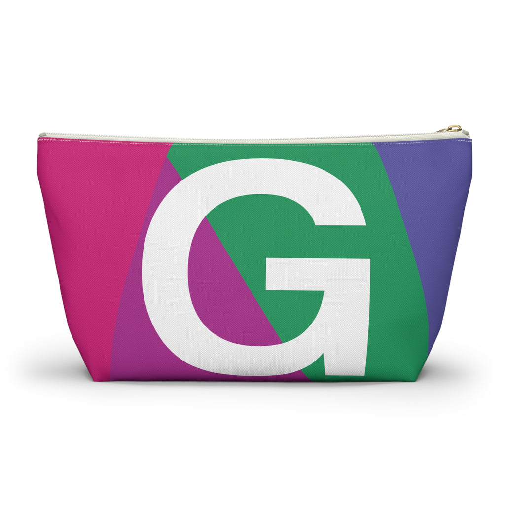 Initials Colorblock Accessory Pouch — Monogram G T-Bottom Cosmetic Bag