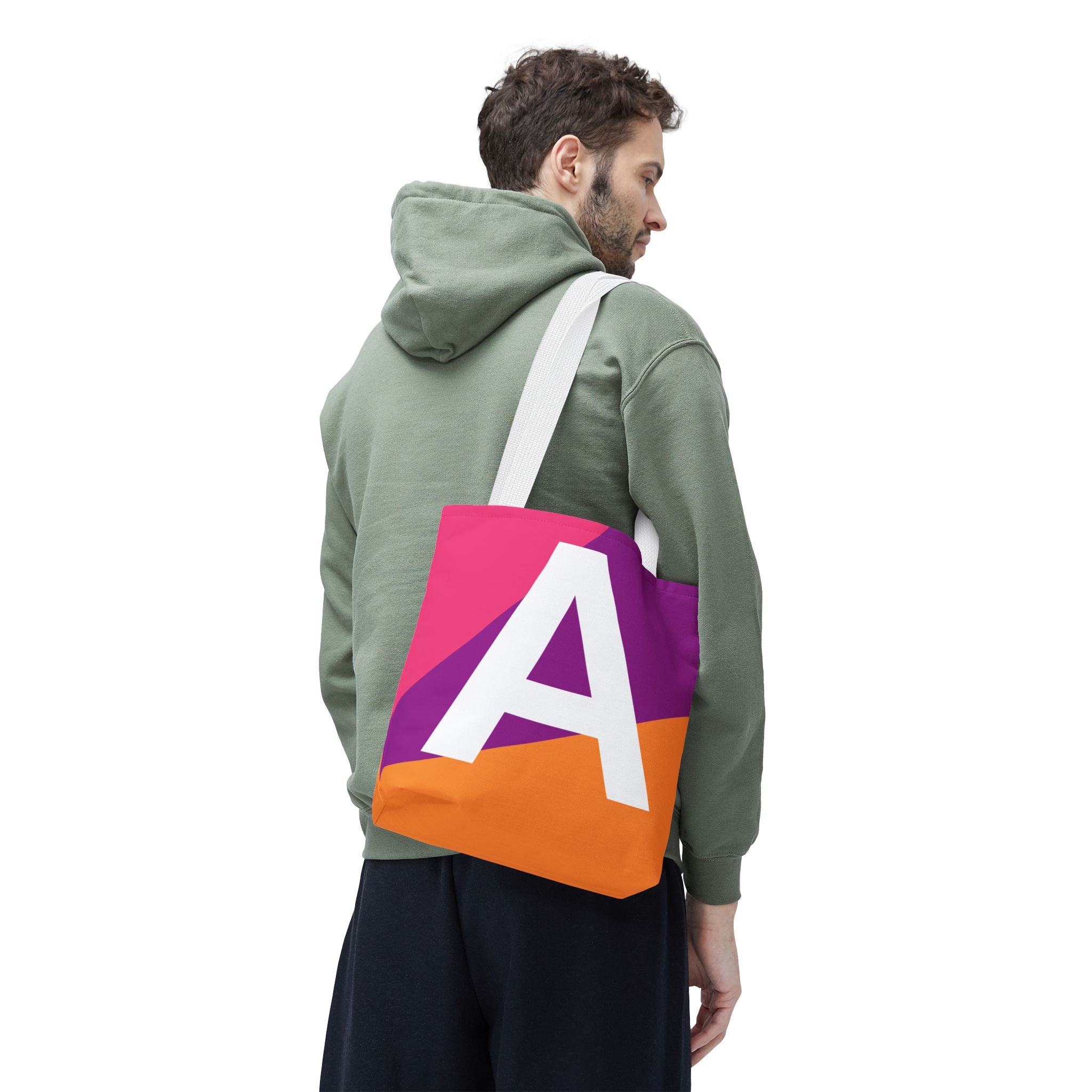 Monogram 'A' Colorblock Tote Bag — Personalized Initial A Shoulder Tote