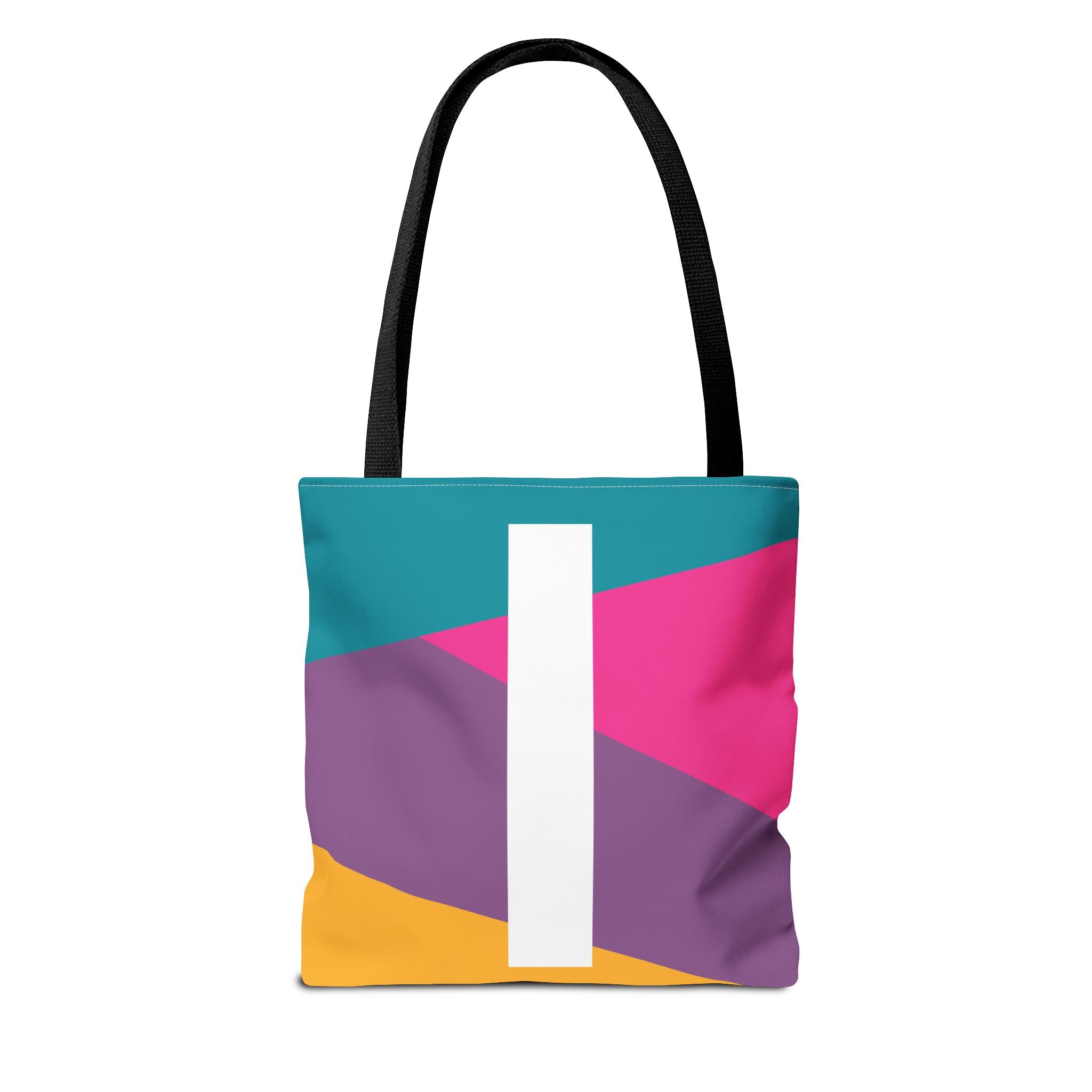Monogram 'I' Colorblock Tote Bag — Personalized Initial I Shoulder Tote