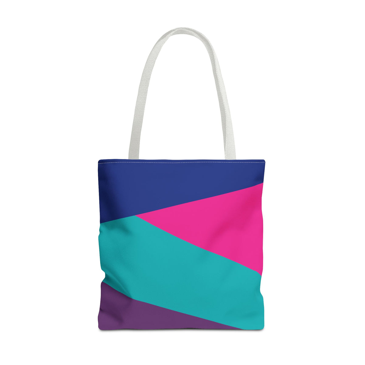 Retro 80s & 90s Inspired Color Block Tote Bag | Stylish Everyday Canvas Shoulder Bag