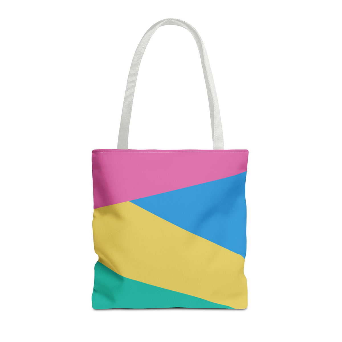Retro 80s & 90s Inspired Color Block Tote Bag | Stylish Everyday Canvas Shoulder Bag